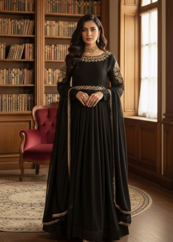 Pehnawa By Bin Akram’s Blissful Black | Chiffon Maxi Women 3pcs