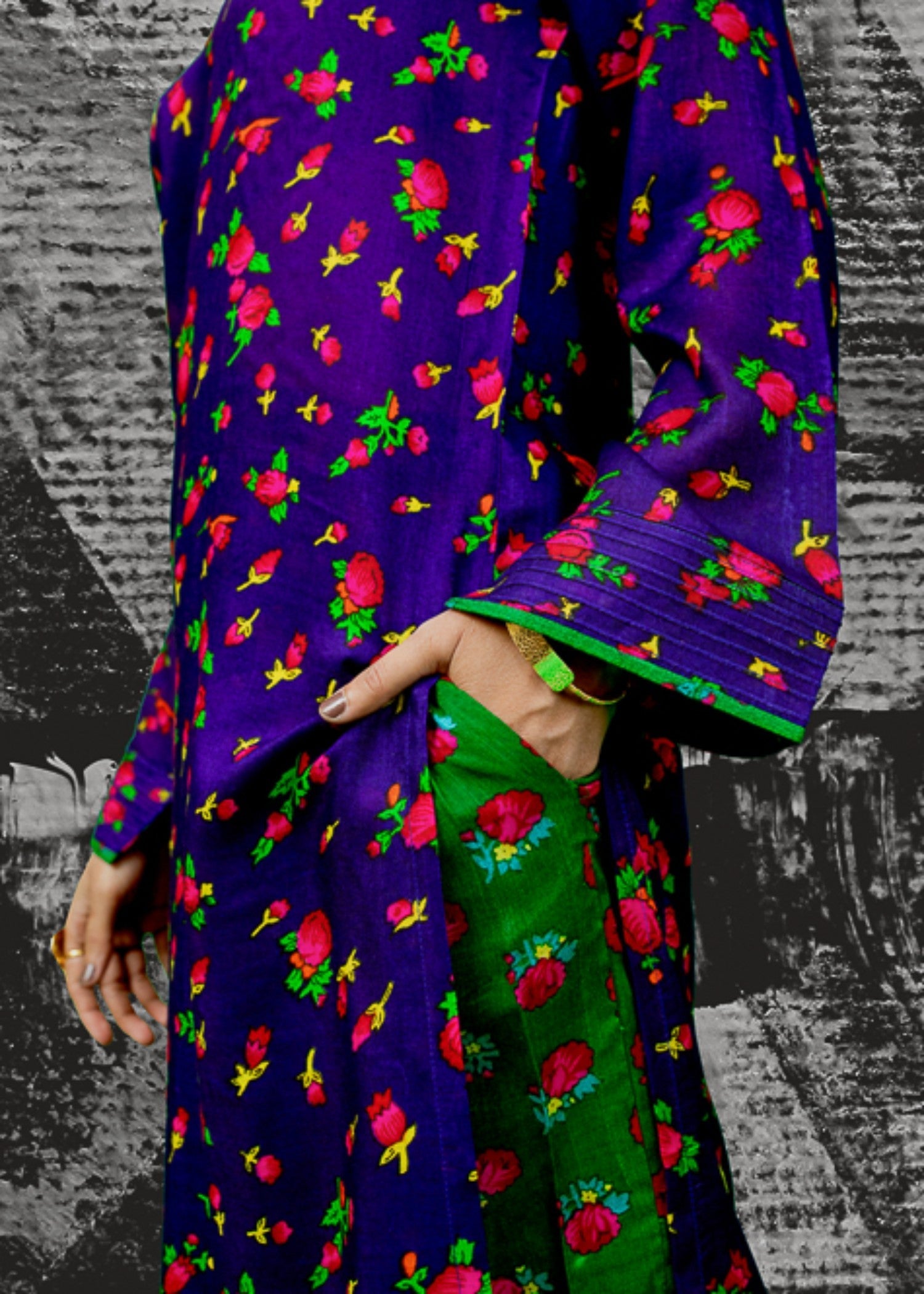 Nuqsh Blue with Green NRN 004 Women 3pcs