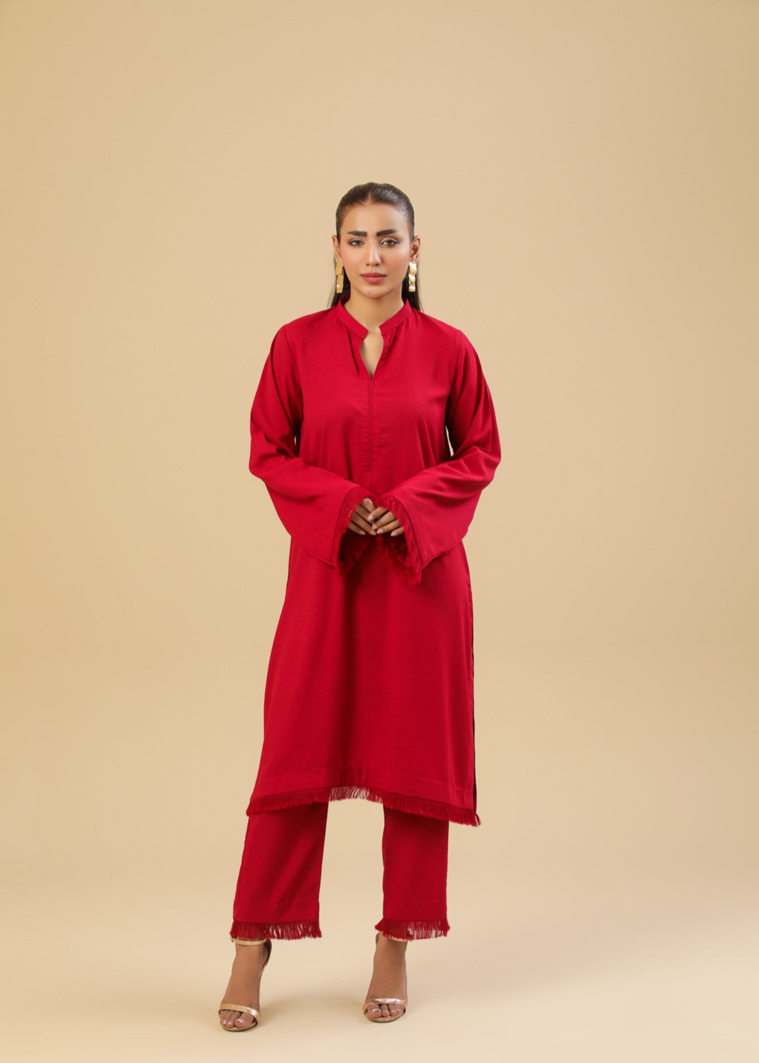 Zenyre Marooon Aura Solid Set Women 2pcs