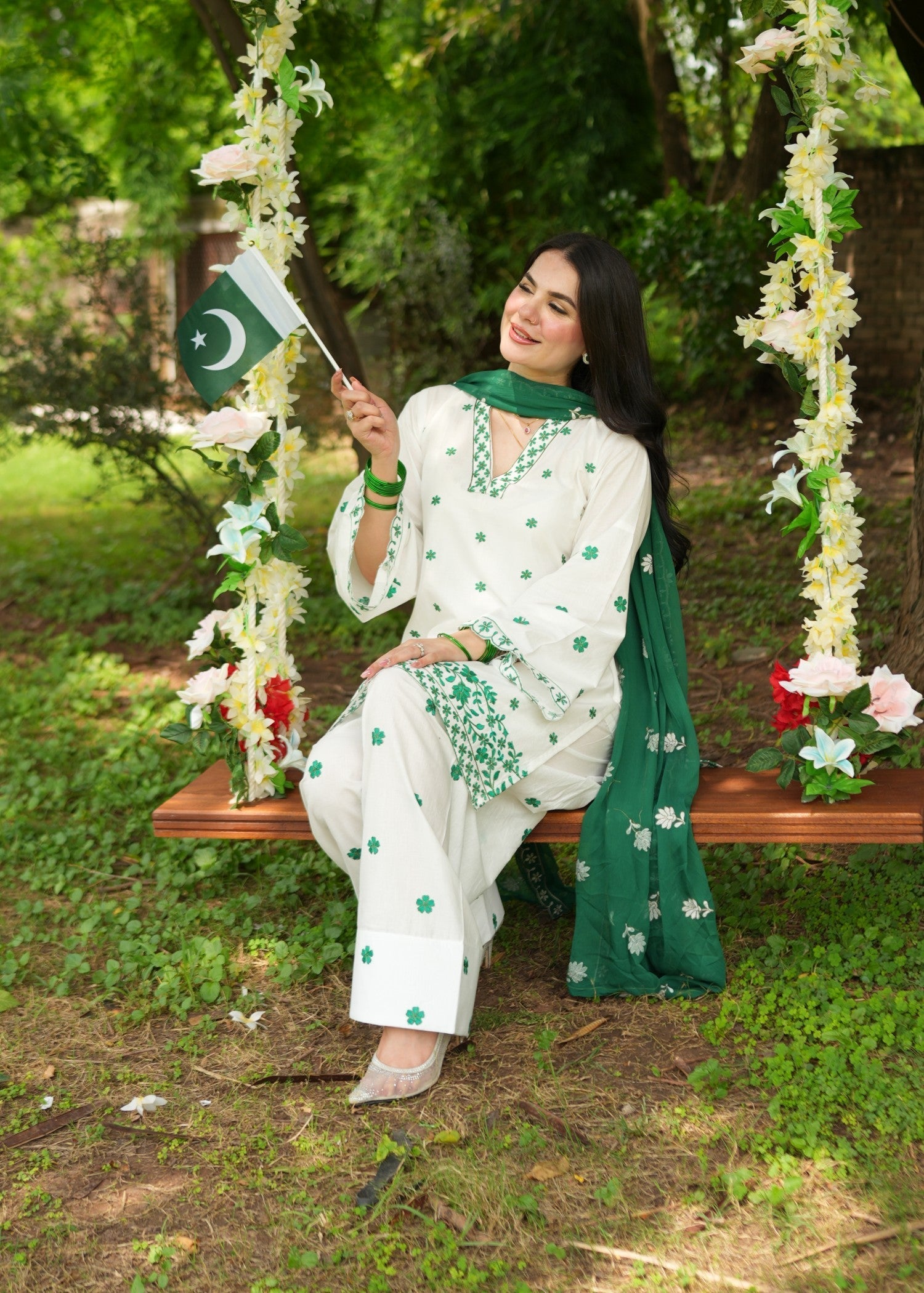 Rungrez Farshi Shalwar Pakistani Ethnic Lawn outfit Women 3pcs