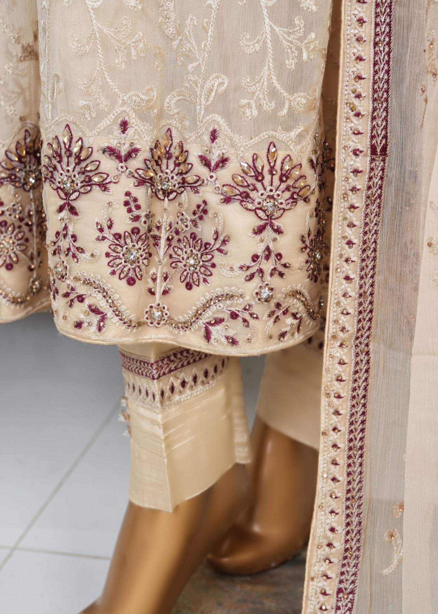 Ahmed Creations kinza Beige Brown Women 3pcs