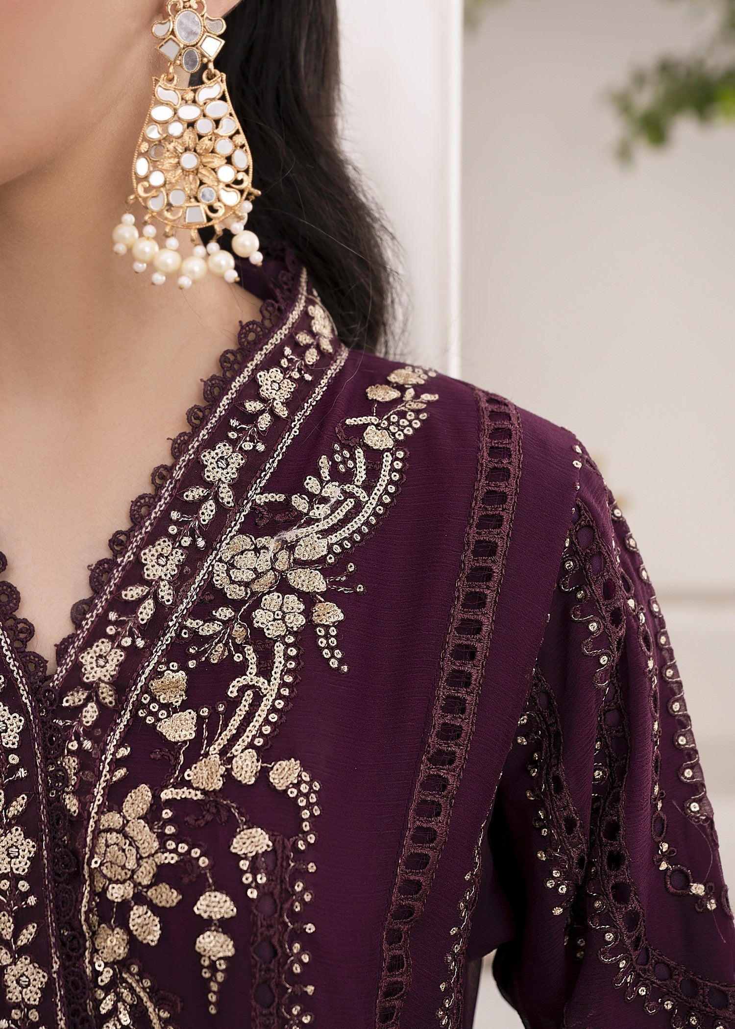 Pehnawa By Bin Akram’s Plum Glamor | Chiffon Women 3pcs