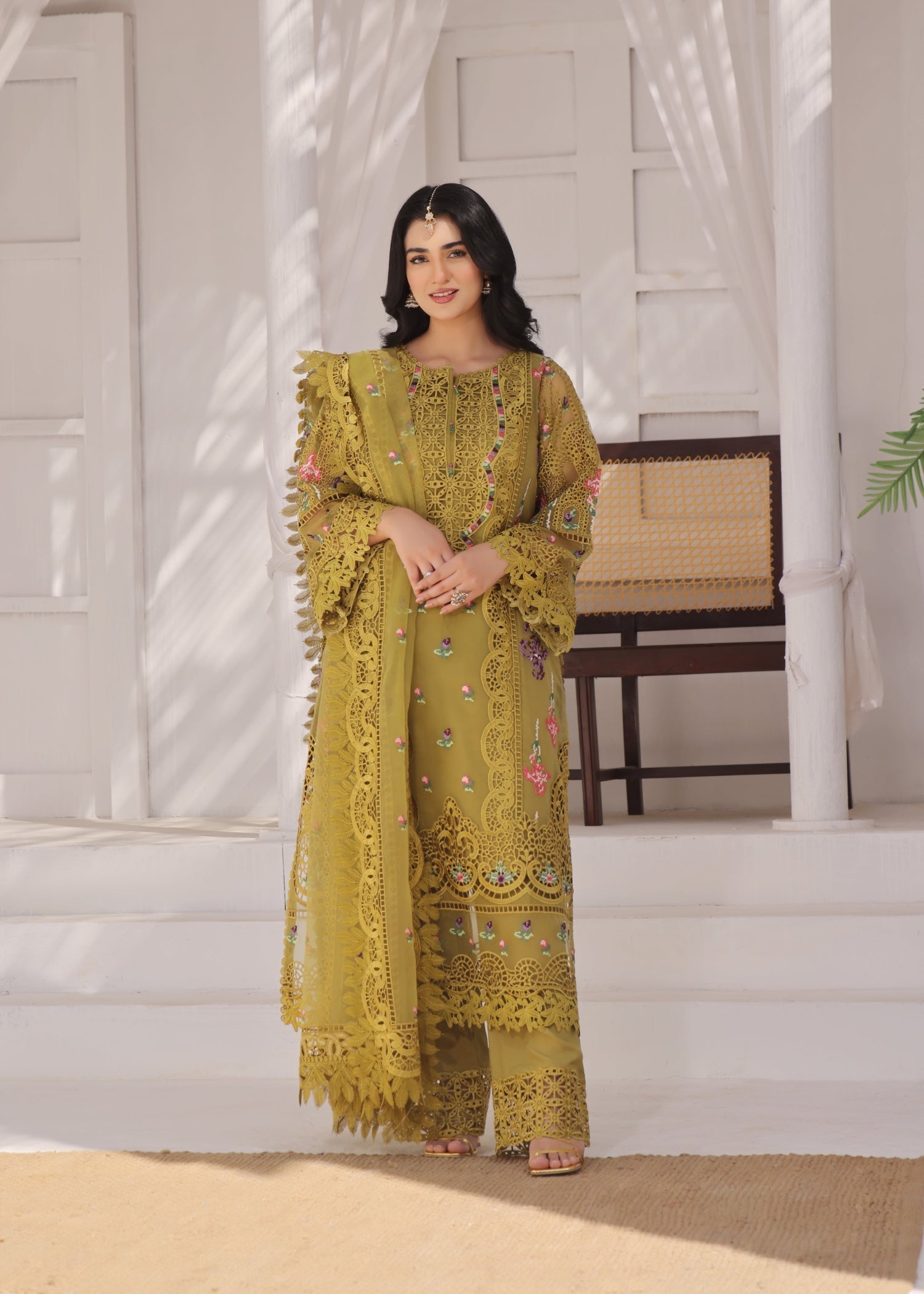 Suits By Sadia Sara Dhani green Women 3pcs