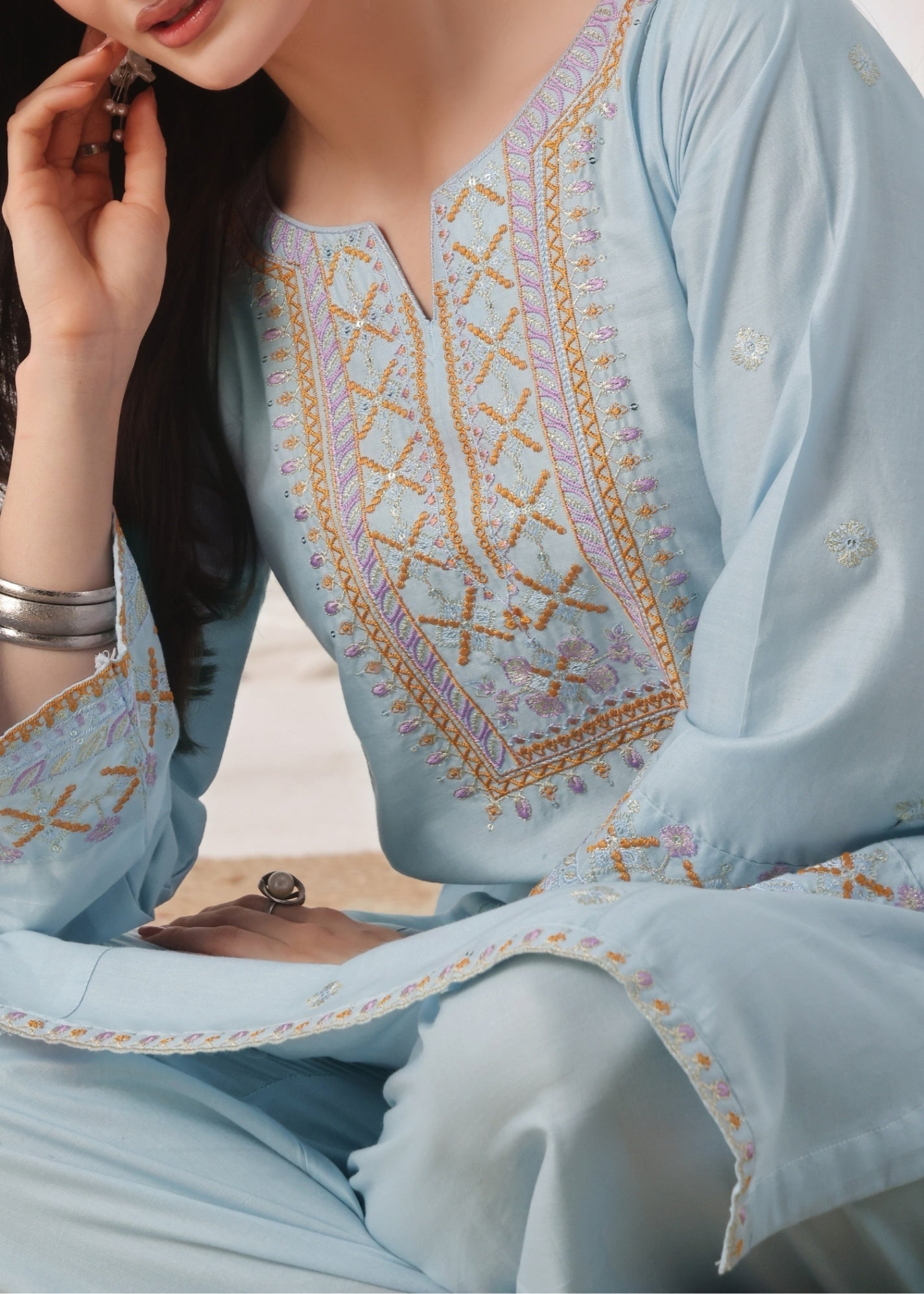 Ayra Pret Sehar ice Blue Women 2pcs