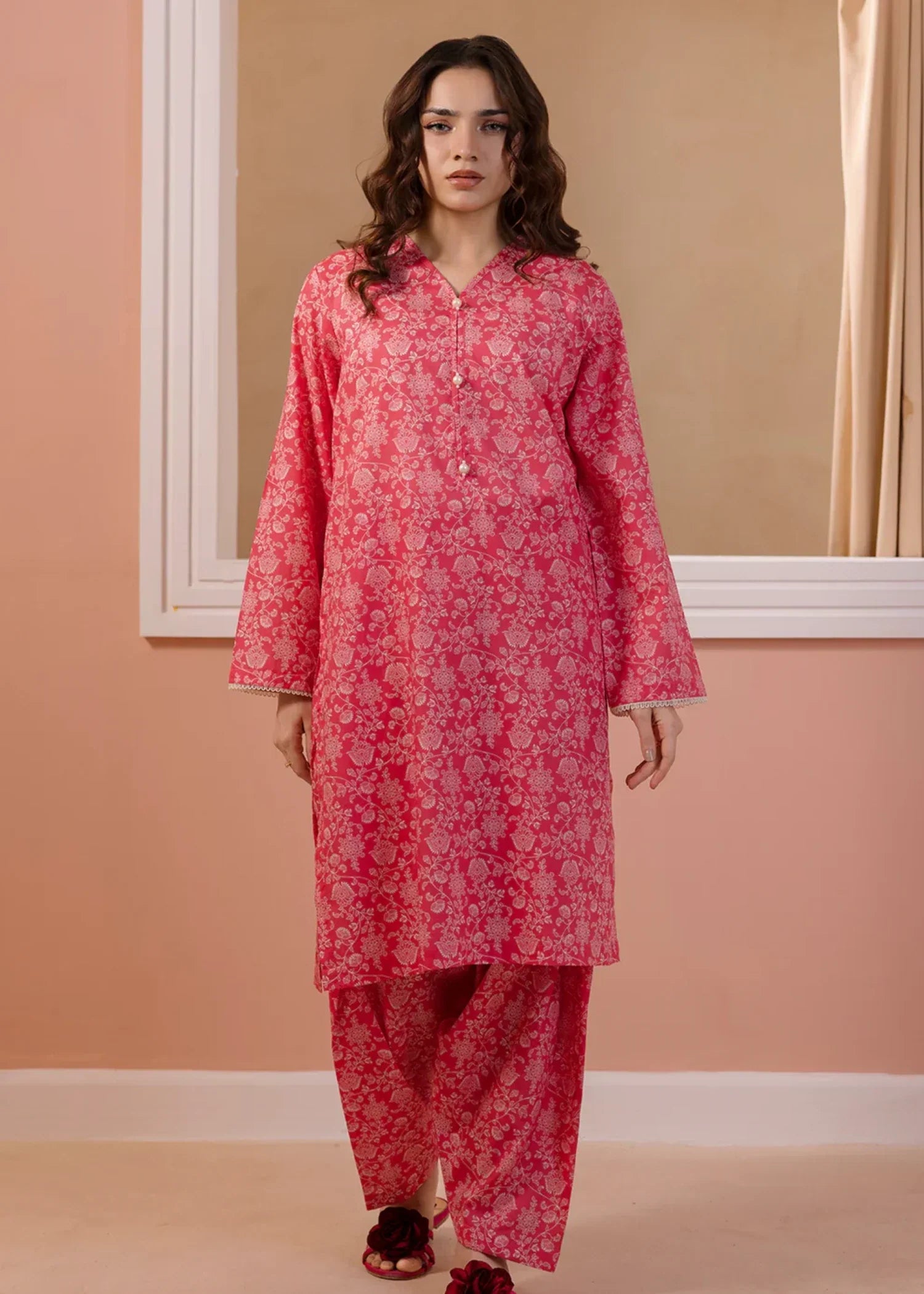 Zellbury WPS2521679 Coral pink Women 2pcs