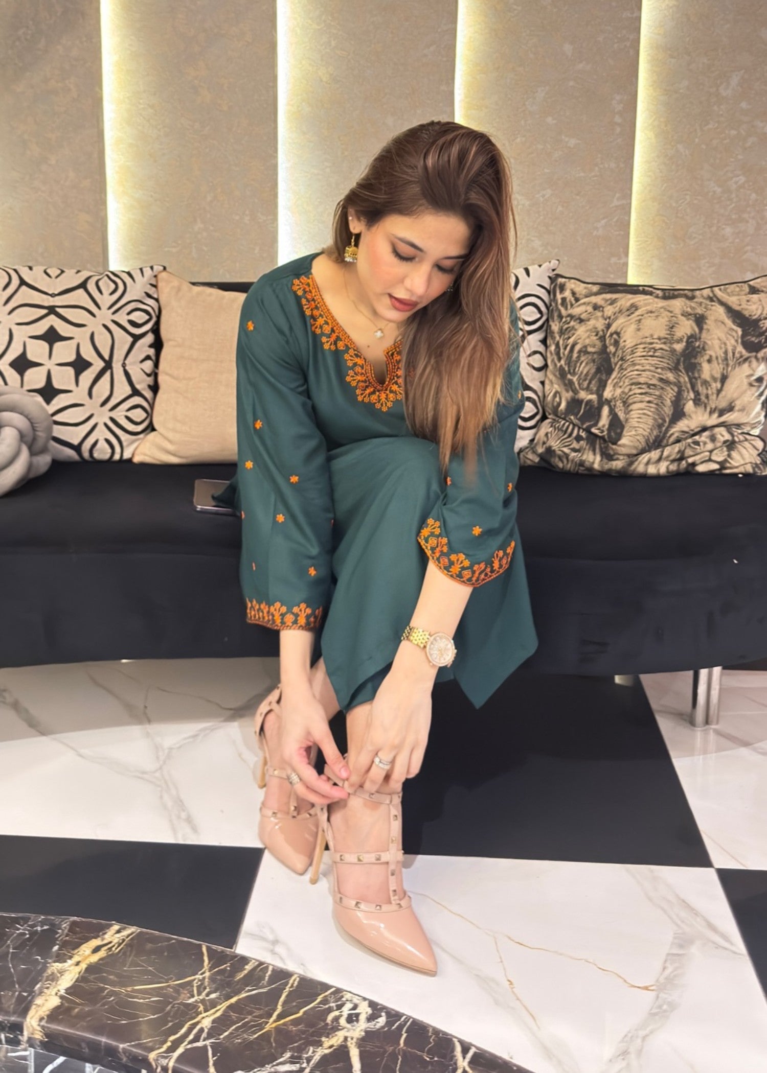 Tehzeeb Libas AFREEN EMBROIDERED STITCHED Women 2pcs