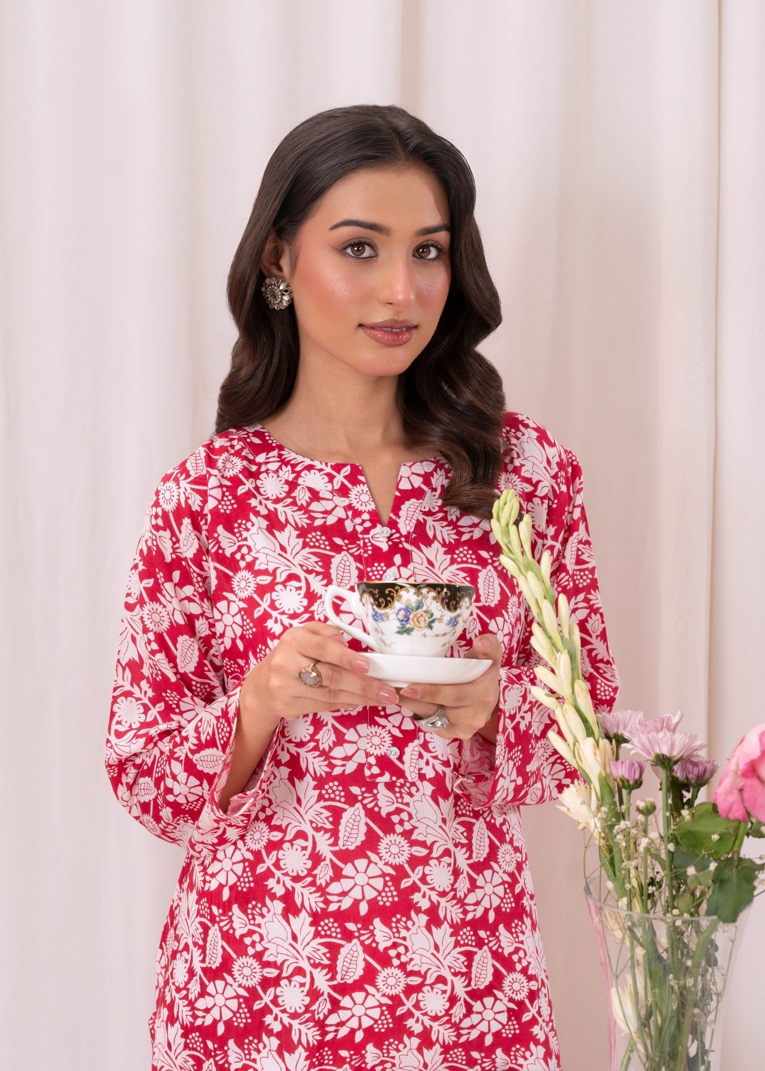 Laal Kurti Printed Kurta Set D116 Women 2pcs