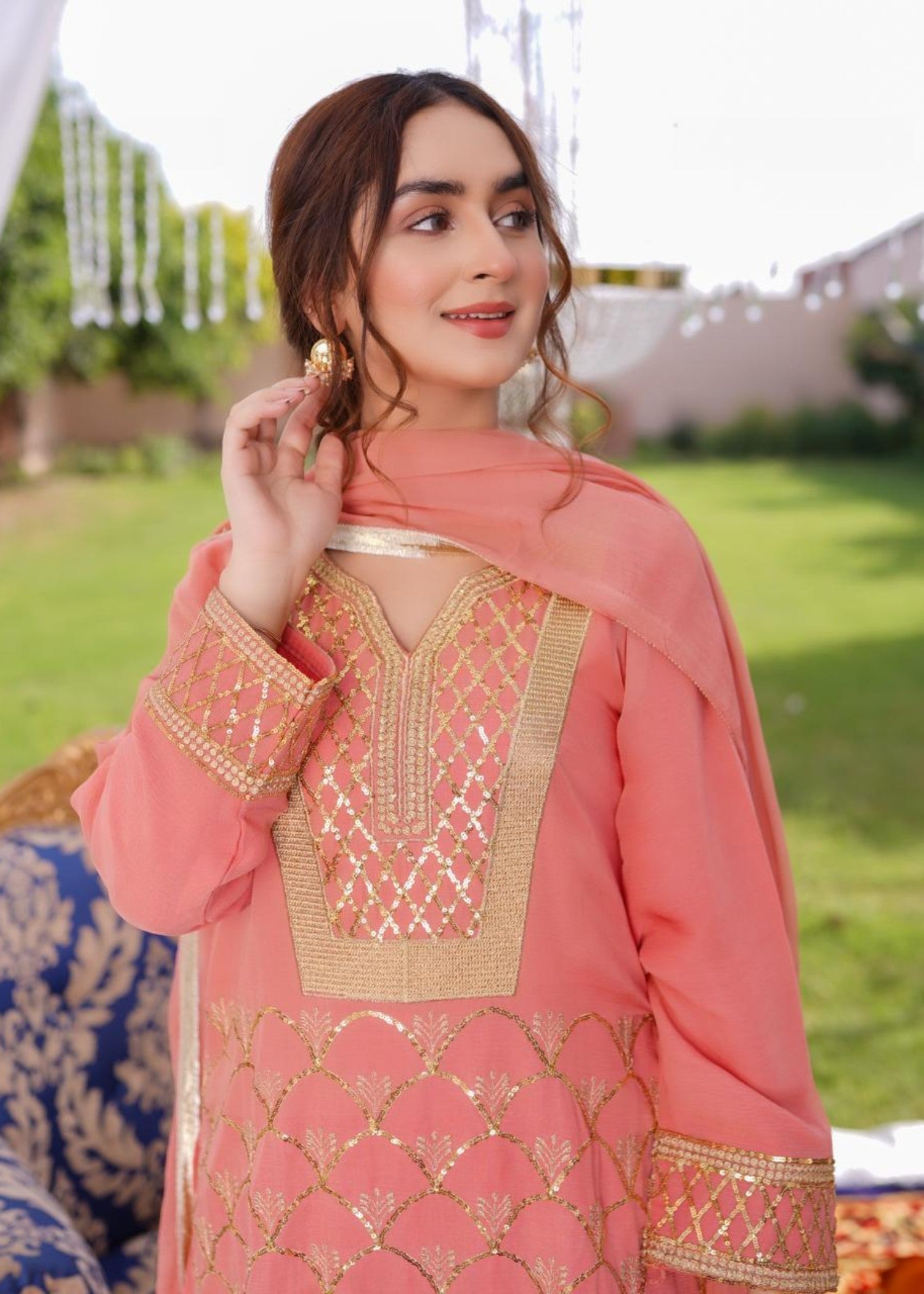 Akhrot Clothing Pink Festive Women 3pcs