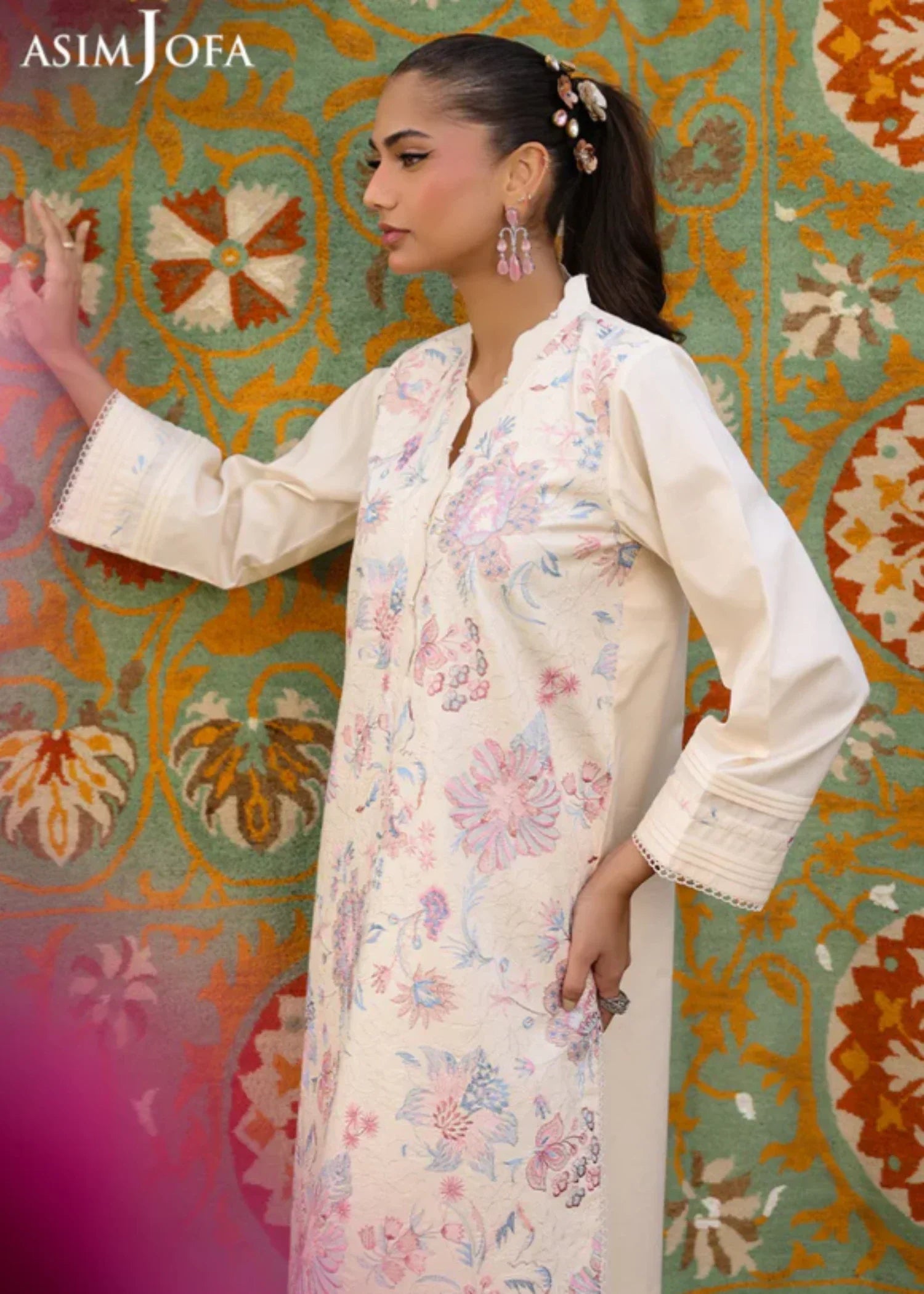 Asim Jofa AJPB 183 EMBROIDERED CAMBRIC STITCHED Women 2pcs