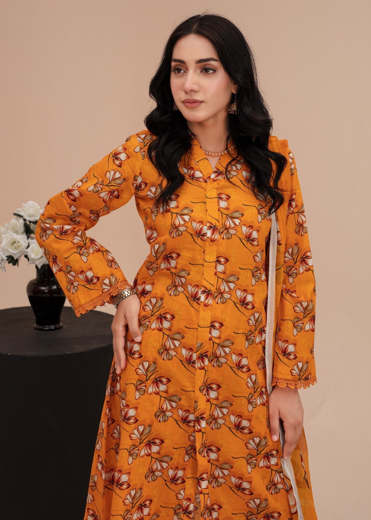 Ayeza Collection Orange Kurta Set 03 Women 3pcs
