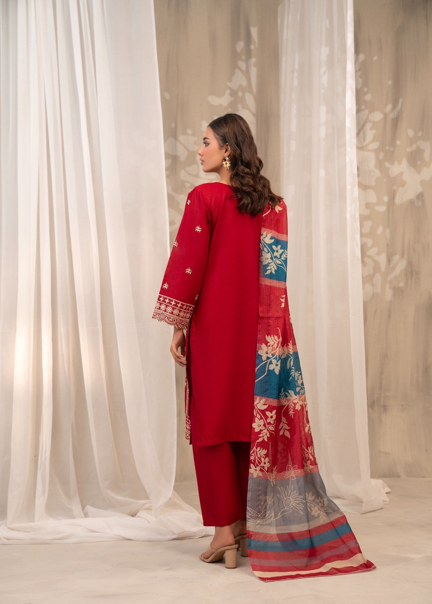 Shehroz Fashion Maroon Majesty Women 3pcs