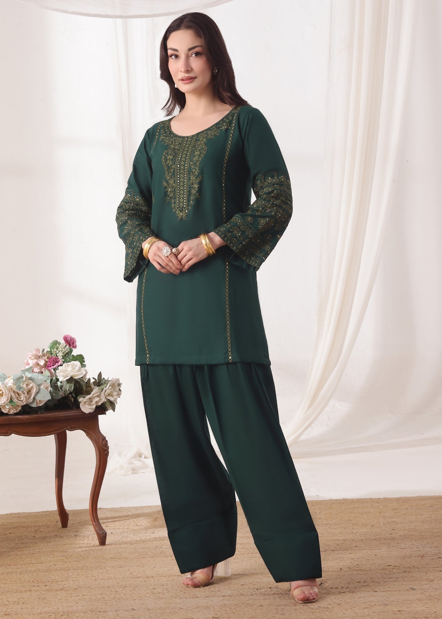 Ayra Pret Zauq Green Women 2pcs