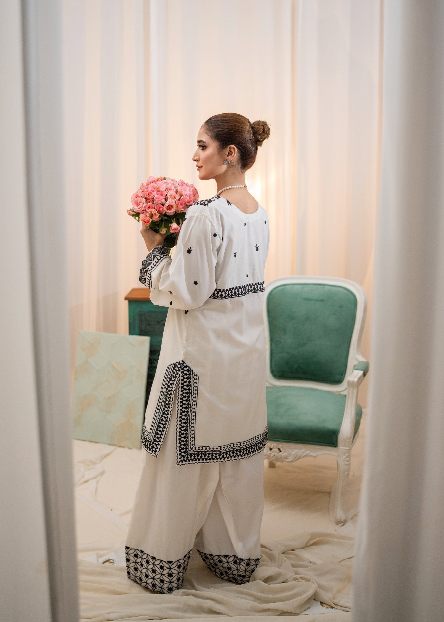 Alyssa WHITE FARSHI SHALWAR ALL309 Women 3pcs