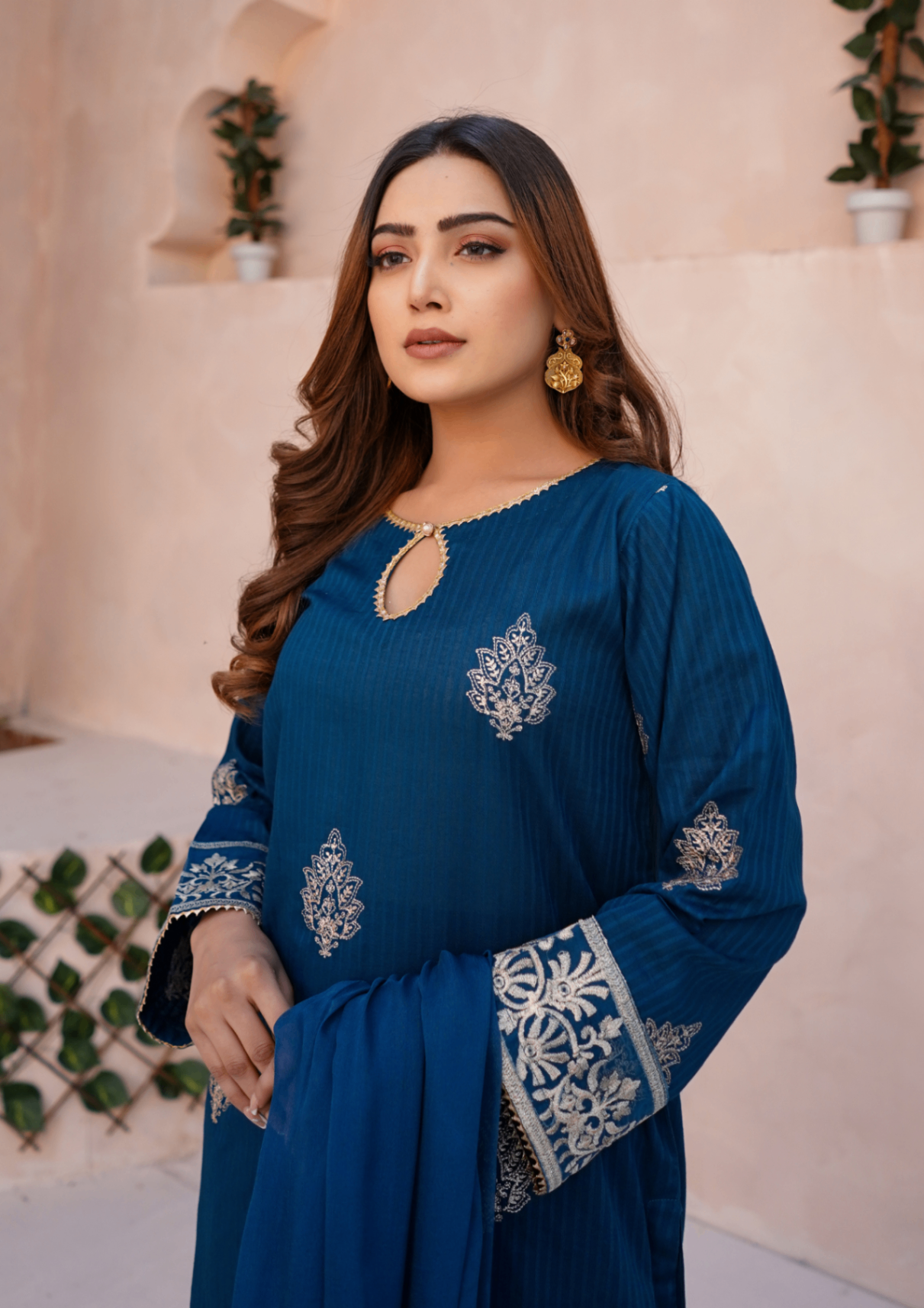 Yolo Pret Tilla Embroidered Lawn with Embroidered Border Chiffon Dupatta JASHAN S25 0032 Women 3pcs