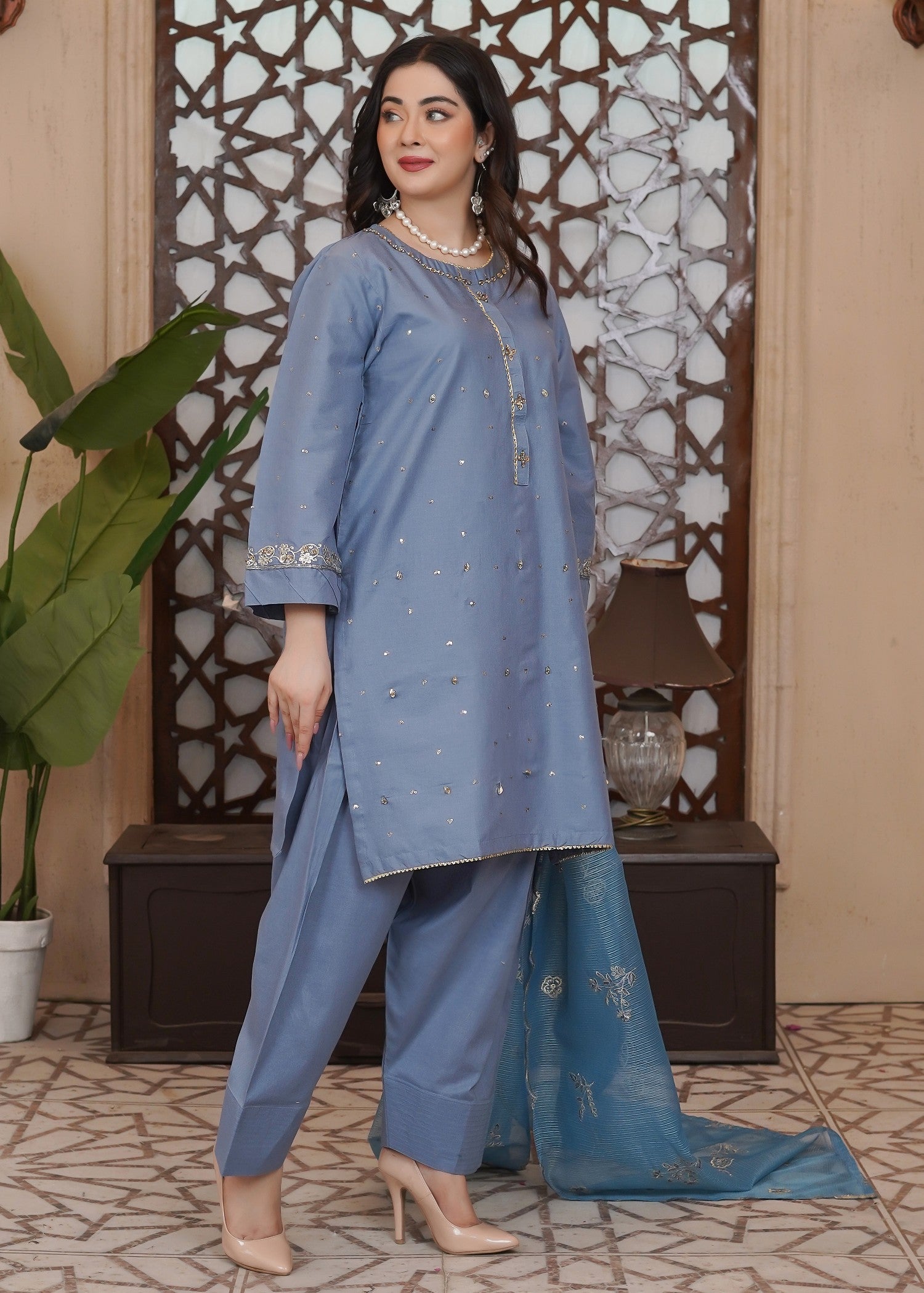 Waniya Awais WAF D20 (Farshi Shalwar) Women 3pcs