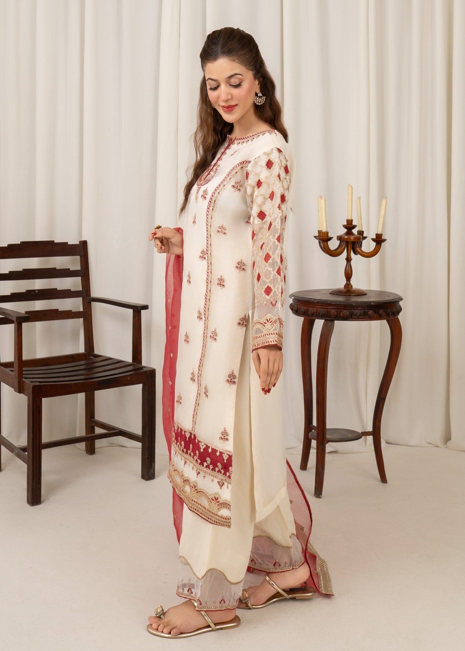 Zaren 4159 ORG O.WHT Women 3pcs