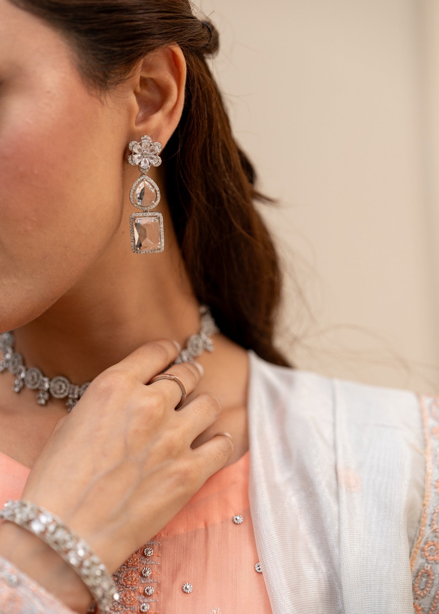 Alyssa Light salmon suit ALL406 Women 3pcs