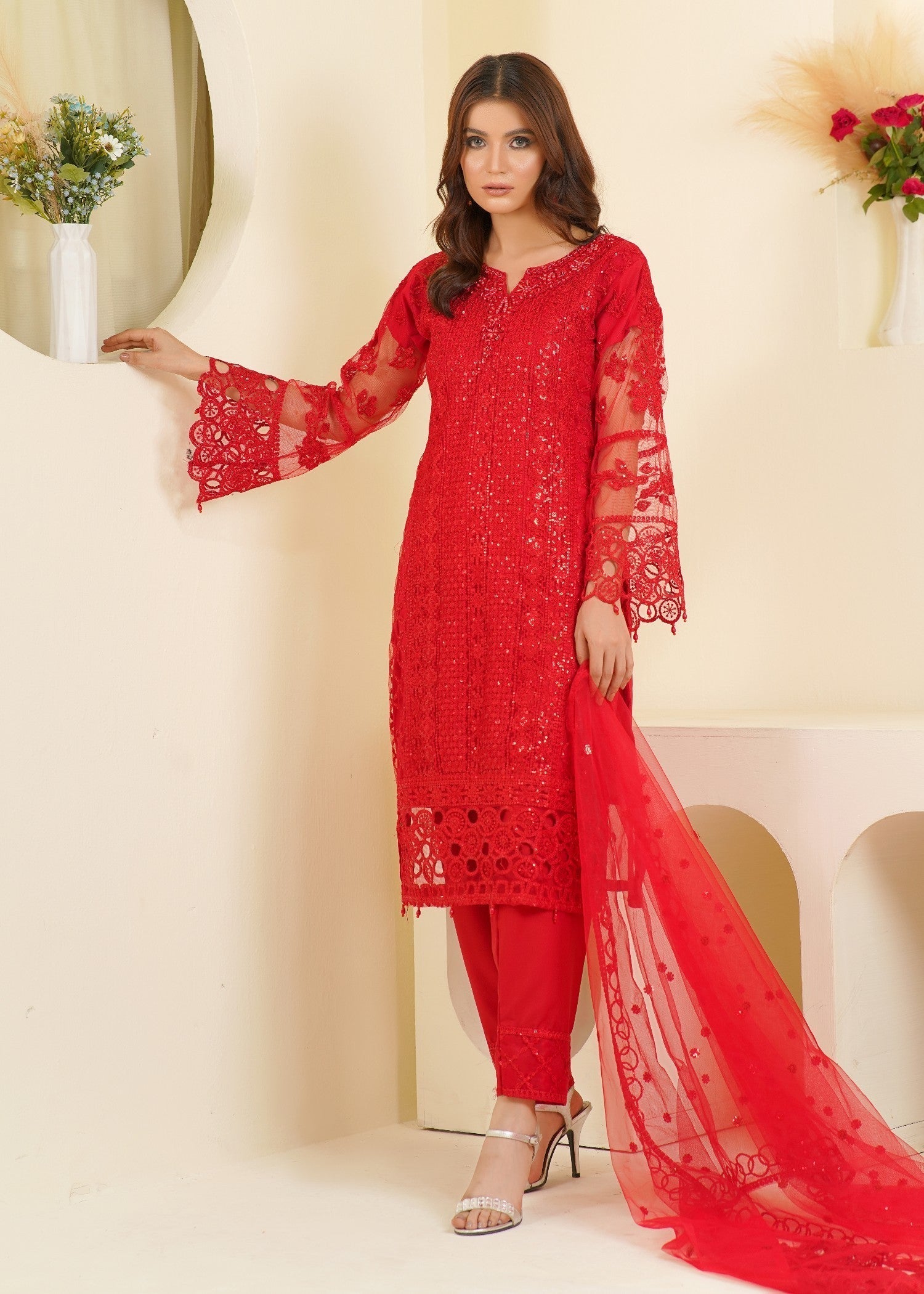 Rangoon Clothing Guluna Red Women 3pcs