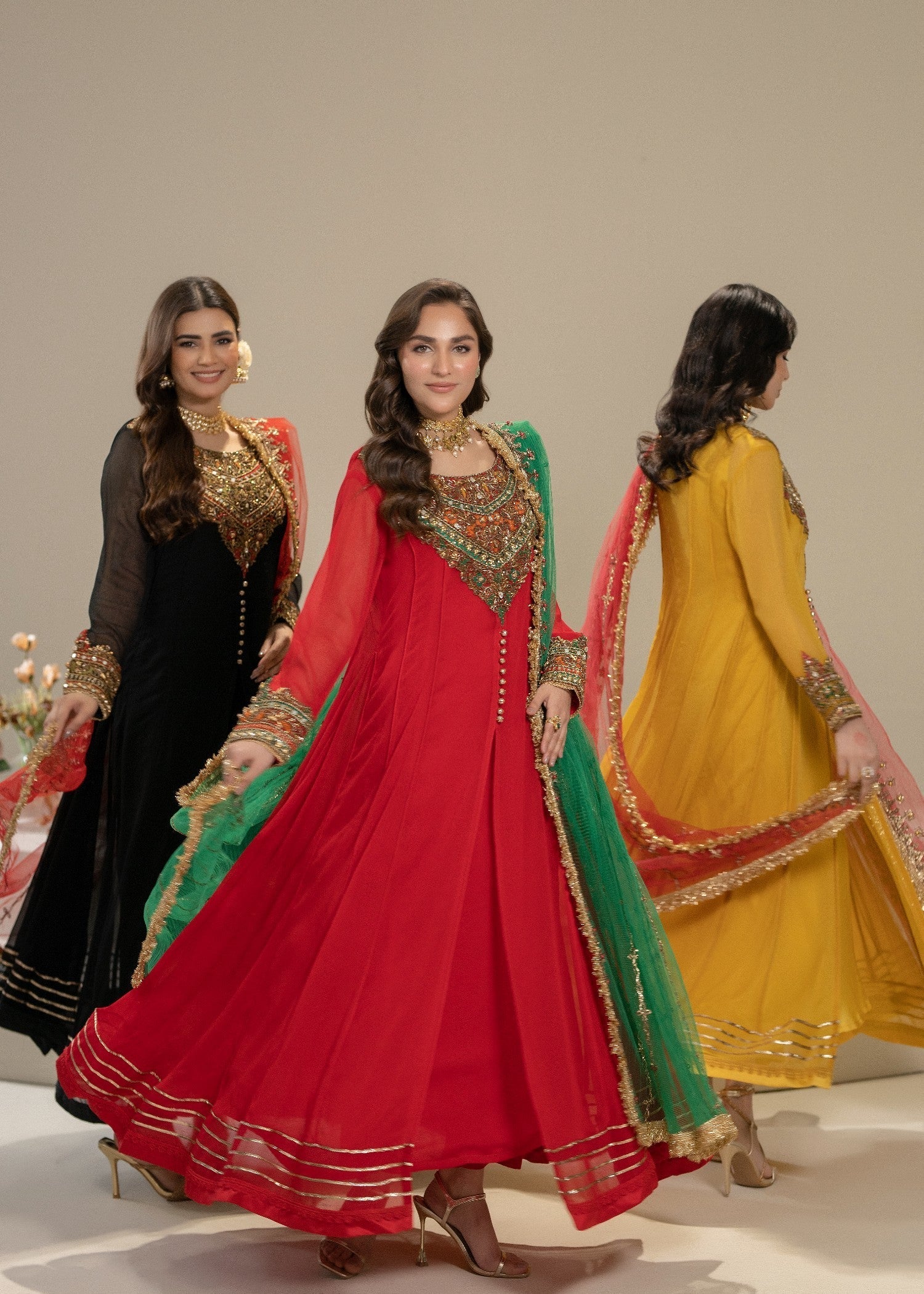 Khuda Baksh Creations Z 304 Red Women 4pcs