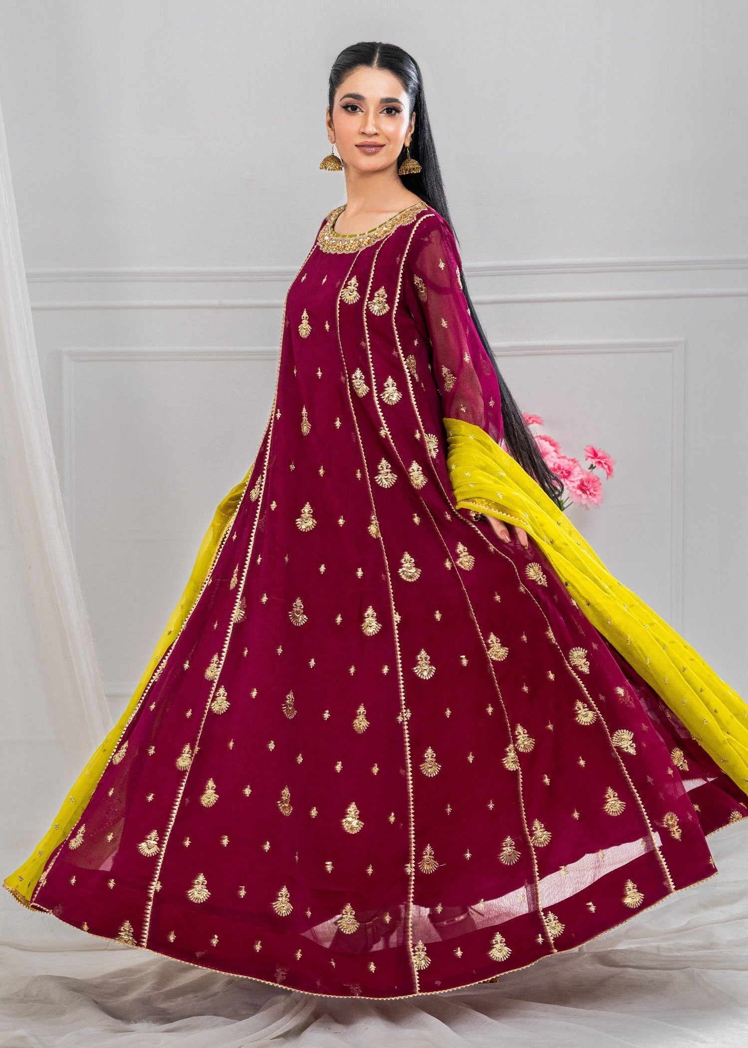 Ayesha Closet Gulnaar Cherry Red Women 3pcs