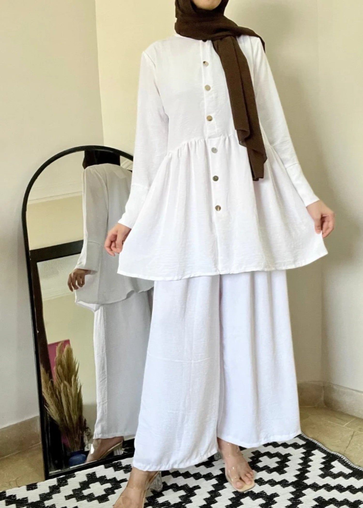 Al Rubab Collection Iris Frock Style Co Ord Set Pearl Women 2pcs