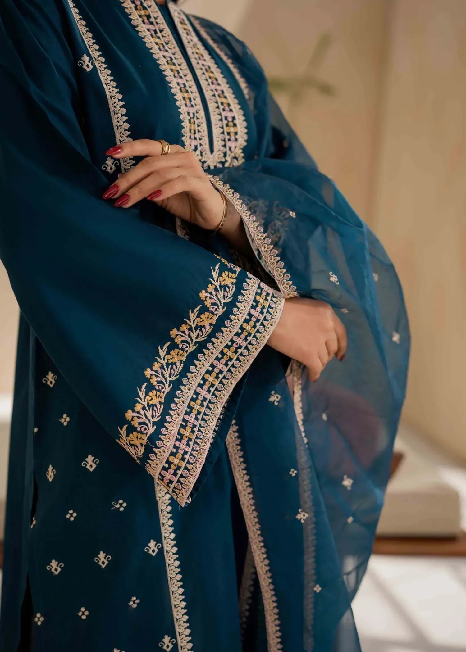 Ayesha Asif TEAL SERENITY SUIT Women 3pcs