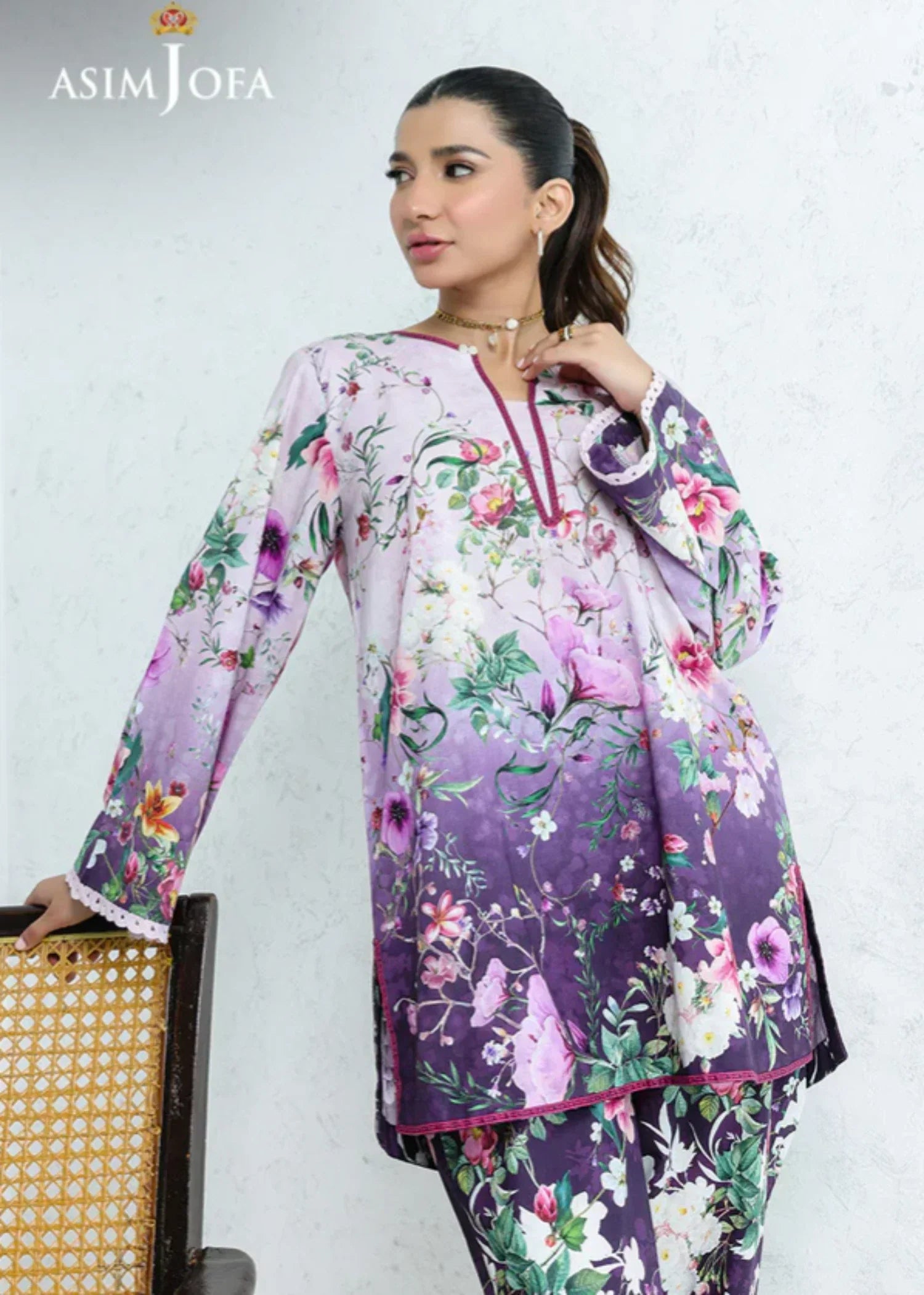 Asim Jofa AJPB 212 PRINTED CAMBRIC STITCHED Women 2pcs