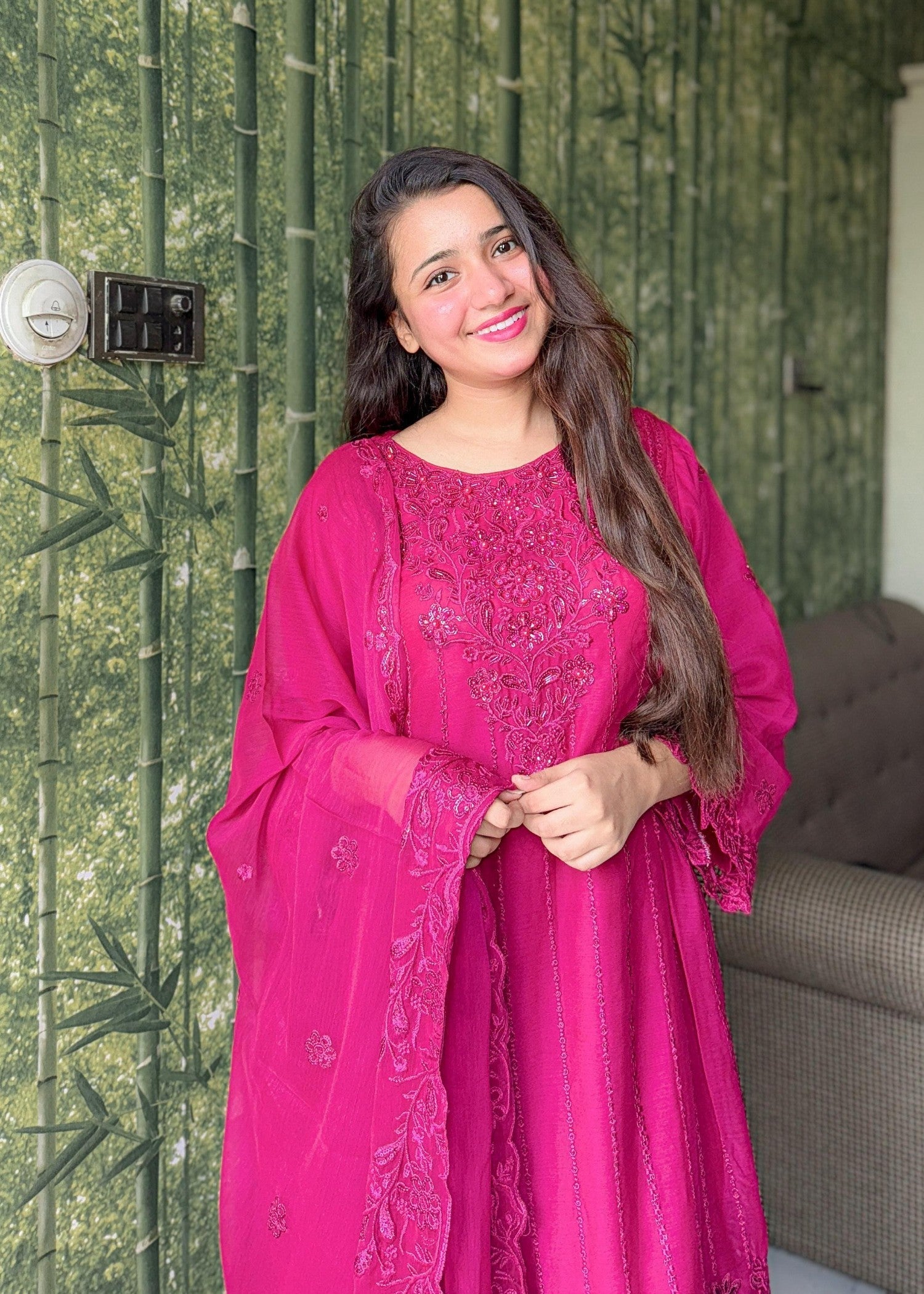 Inaaya Fashion Anoushah Shockin Pink Women 3pcs