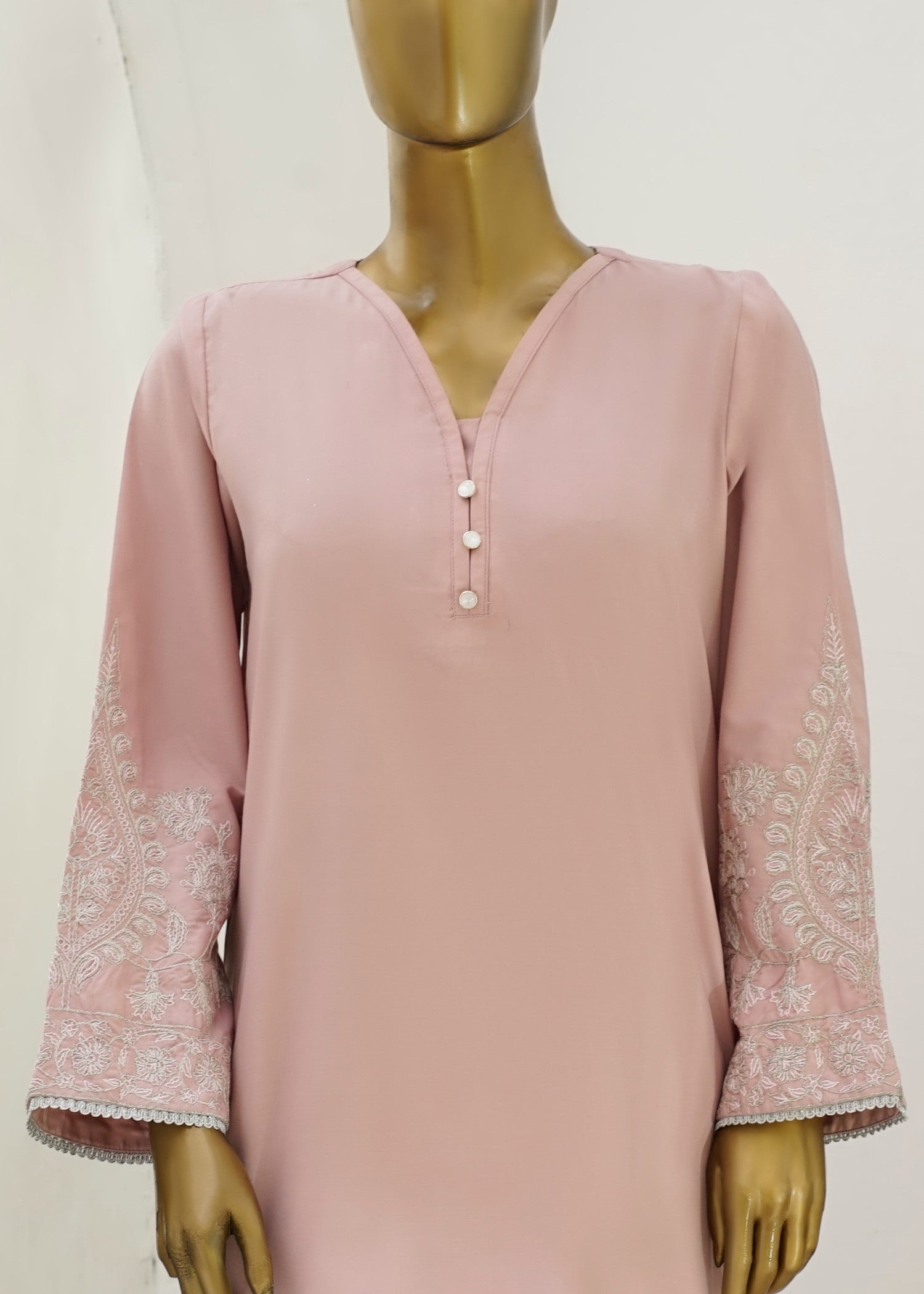 AYLA STUDIO Solid Embroidered SE250403 GULBADAN Women 2pcs