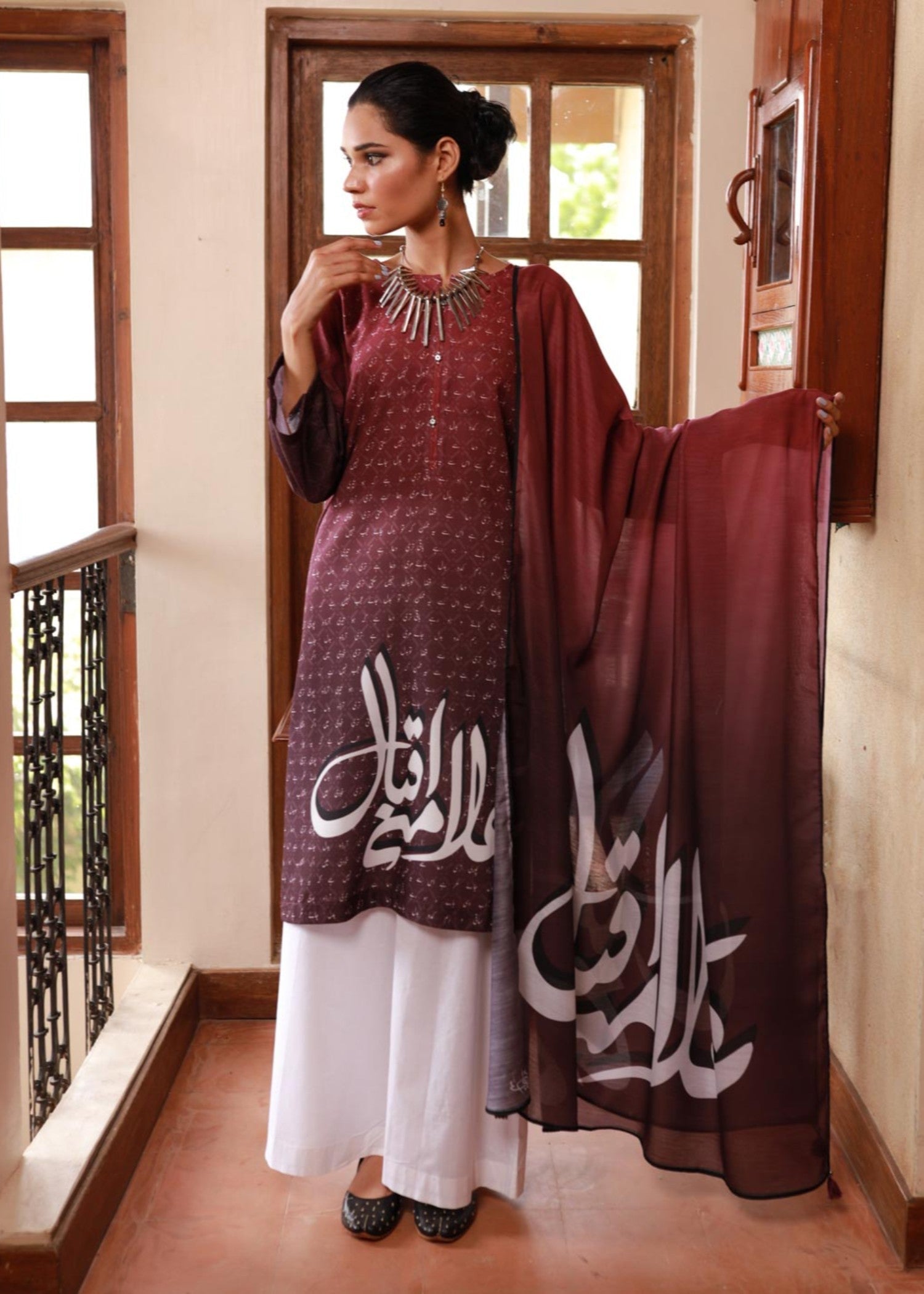 Tng (The Next Generation) Iqbal Set V1 | | Stitched | Maroon Women 2pcs