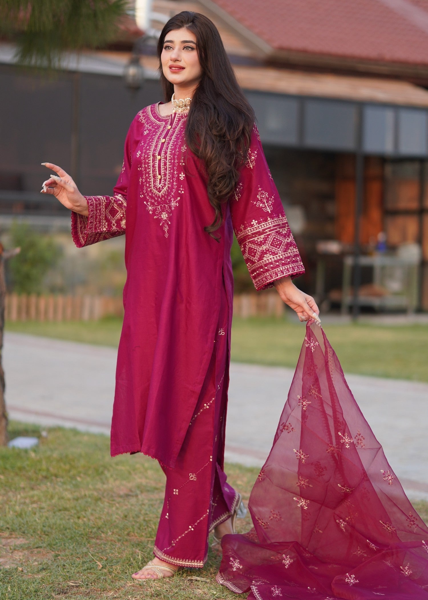 Chaudhary Arts Mirha Cotton Lawn Embroidered Women 3pcs