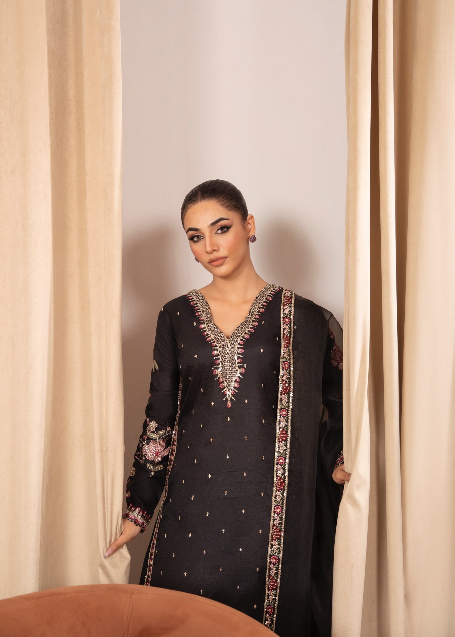 Maira Fashion Black Kurta Set Women 3pcs