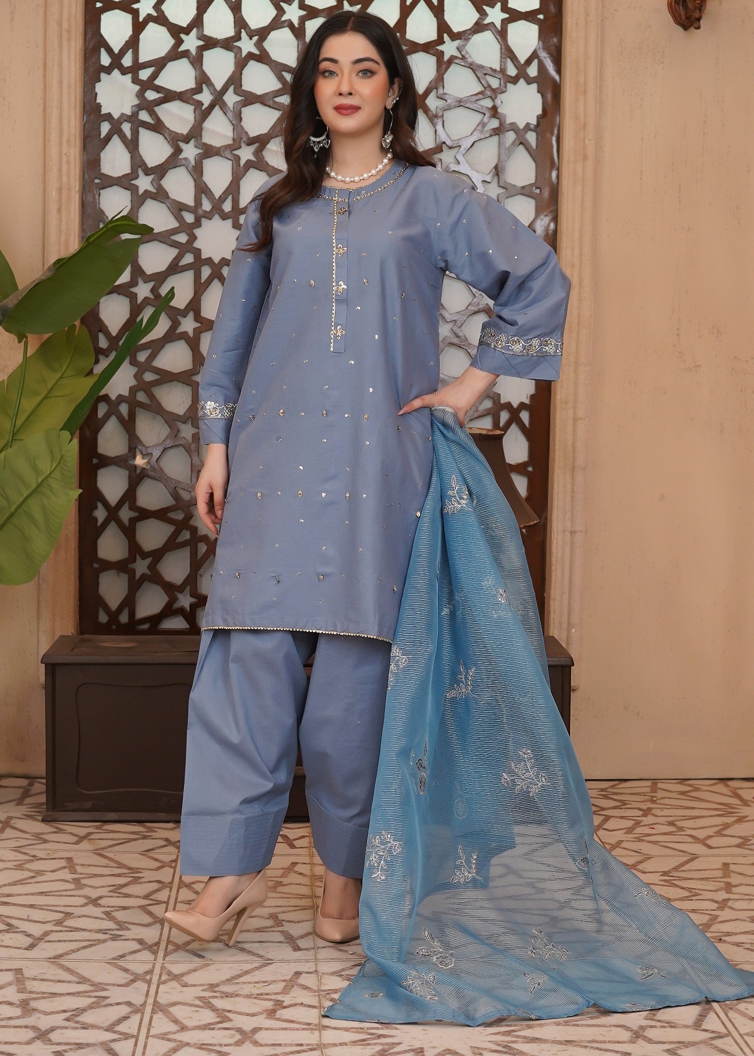 Waniya Awais WAF D20 (Farshi Shalwar) Women 3pcs