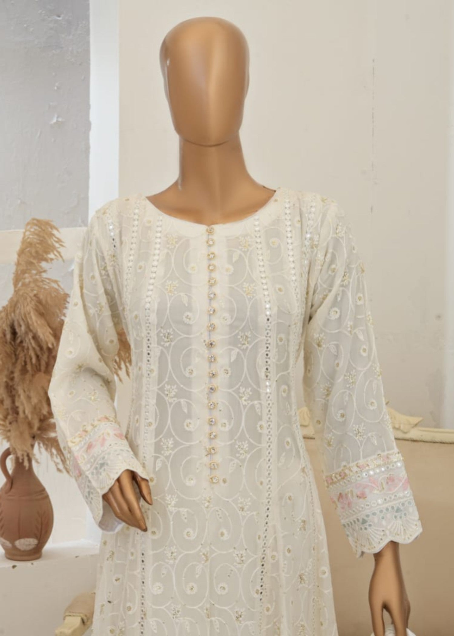 Ahmed Creations Mahajabeen Off White Women 3pcs