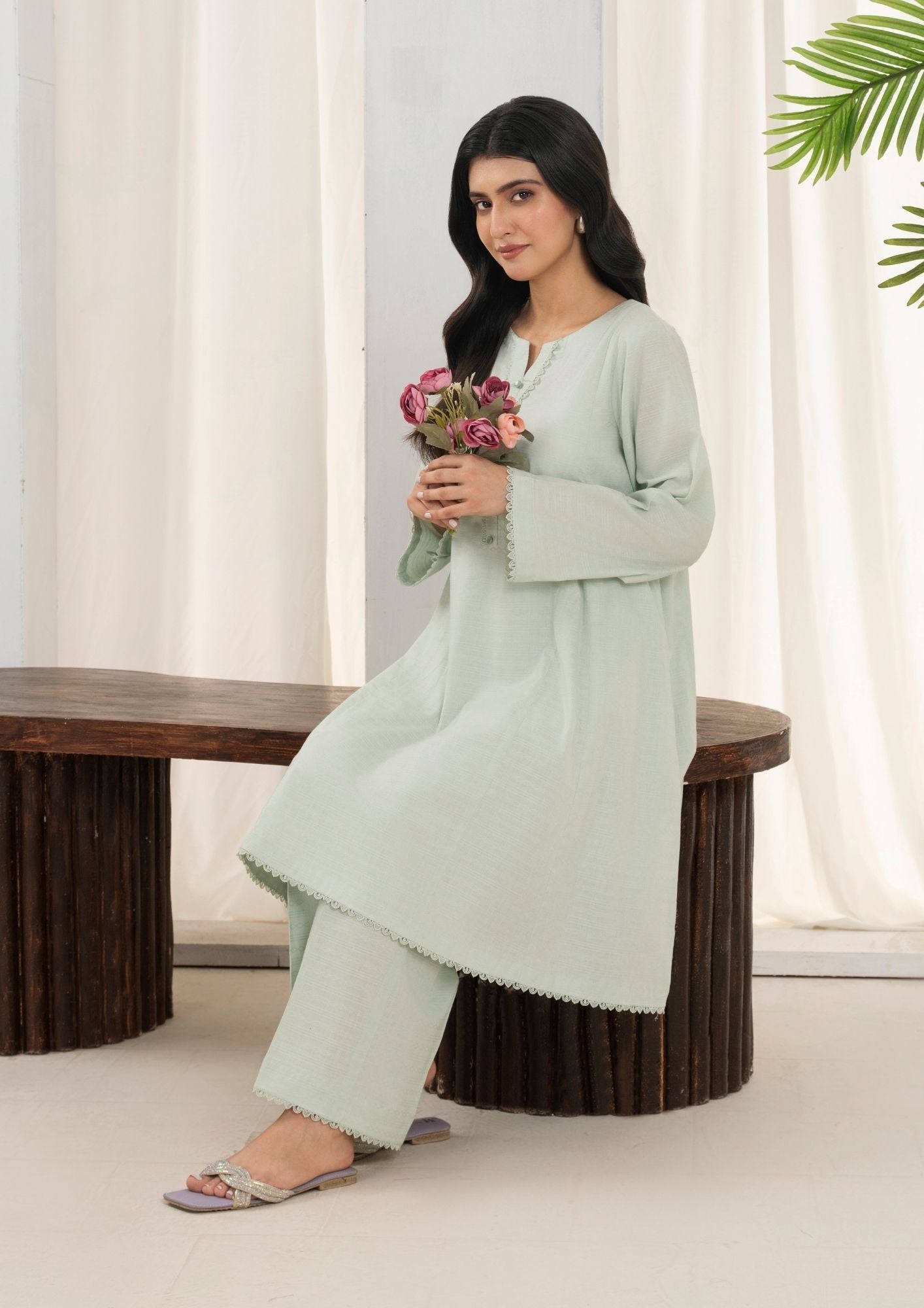 Yolo Pret Cotton Cord Set Rozana S25 0011 Women 2pcs