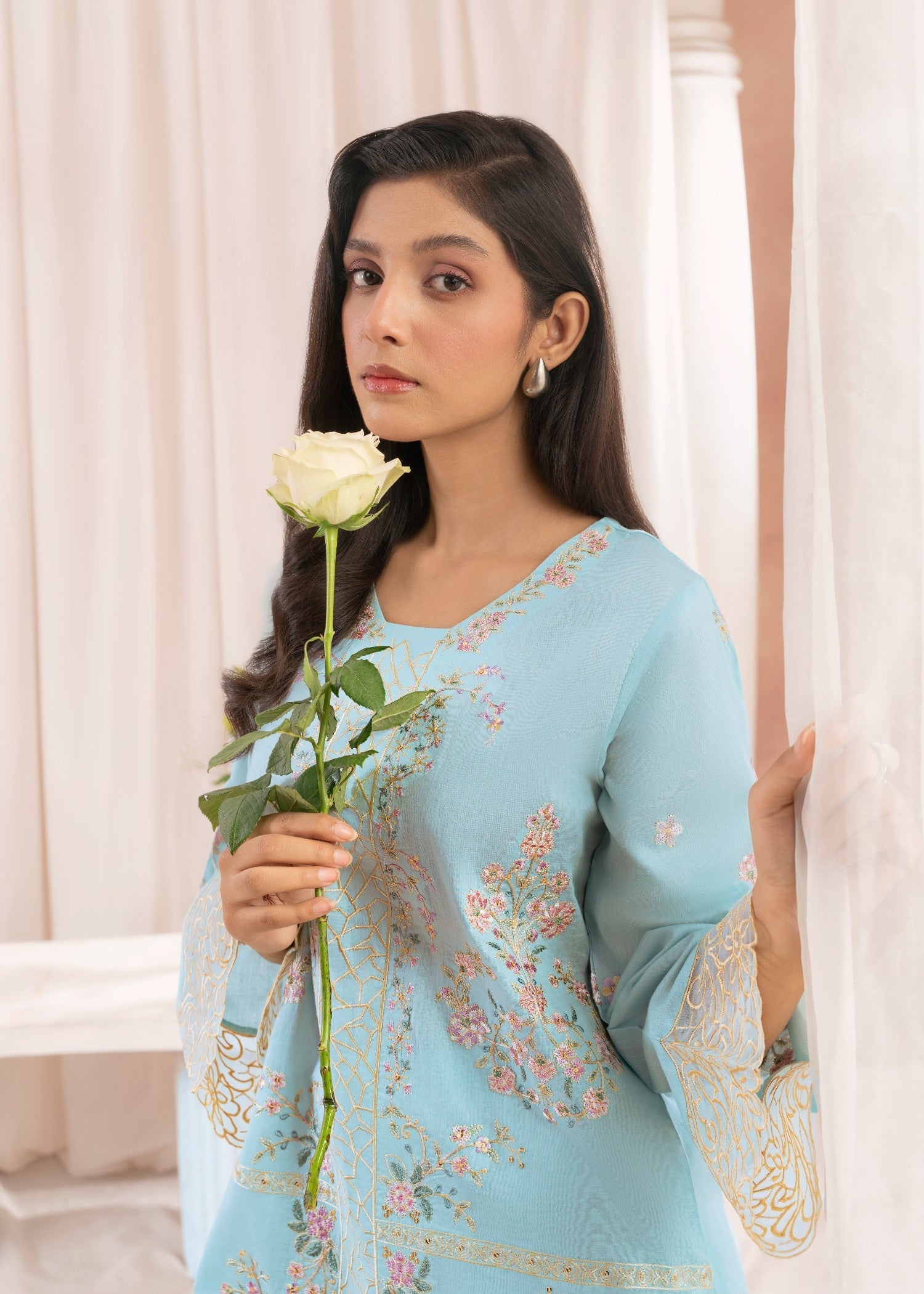 Musani Embroidered Lawn Sky Blue (Pret) Women 2pcs
