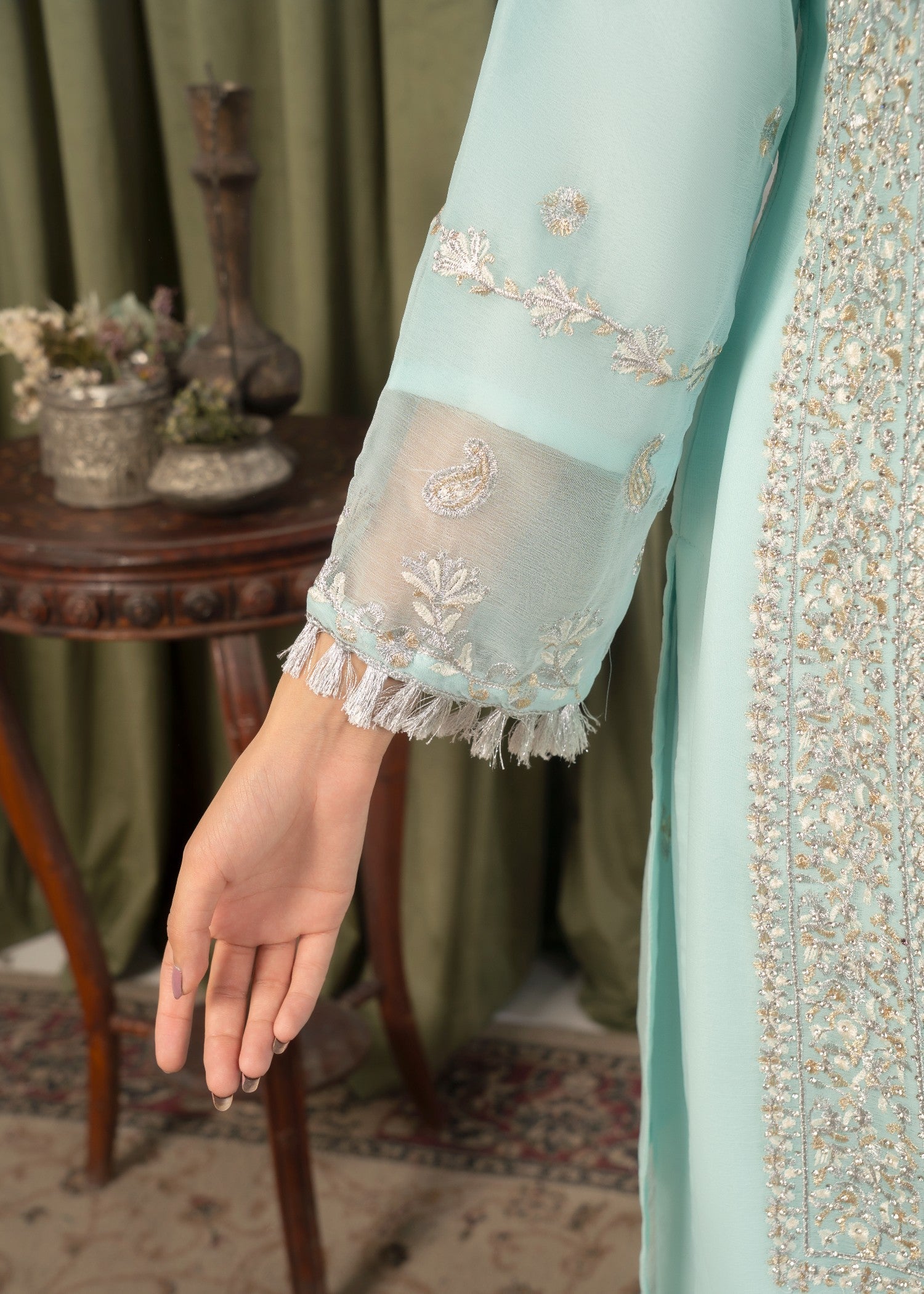 Four Season Boutique DILRUBA CHIFFON ICEBLUE Women 3pcs