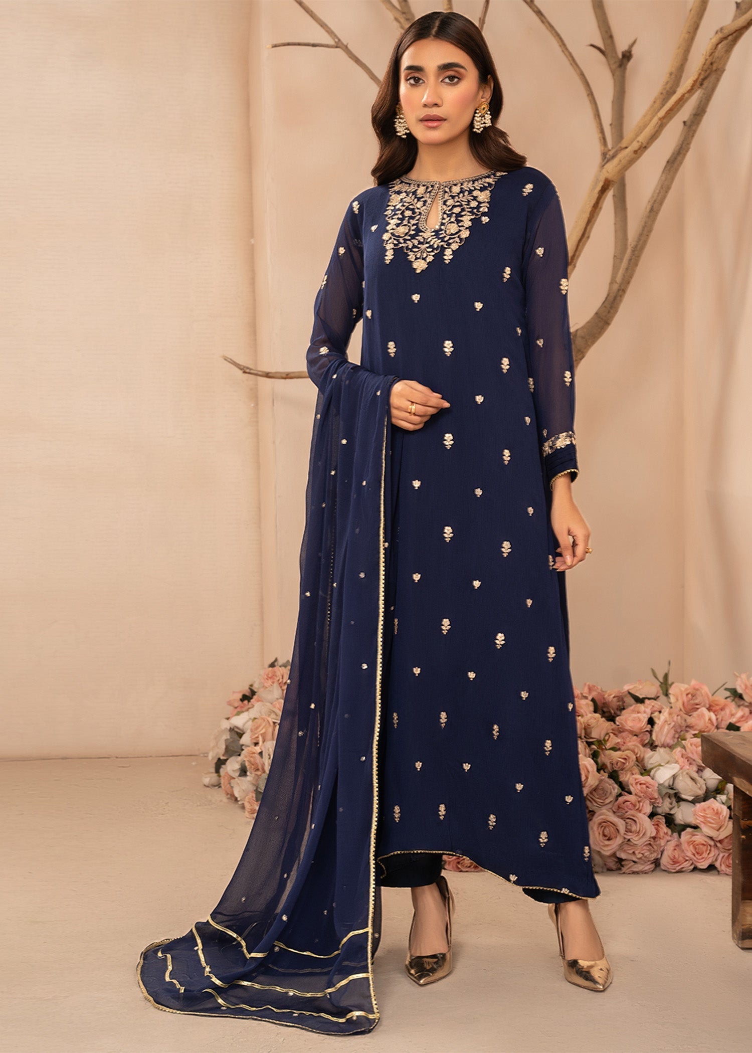 Agha Jaan Insia Blue Women 3pcs