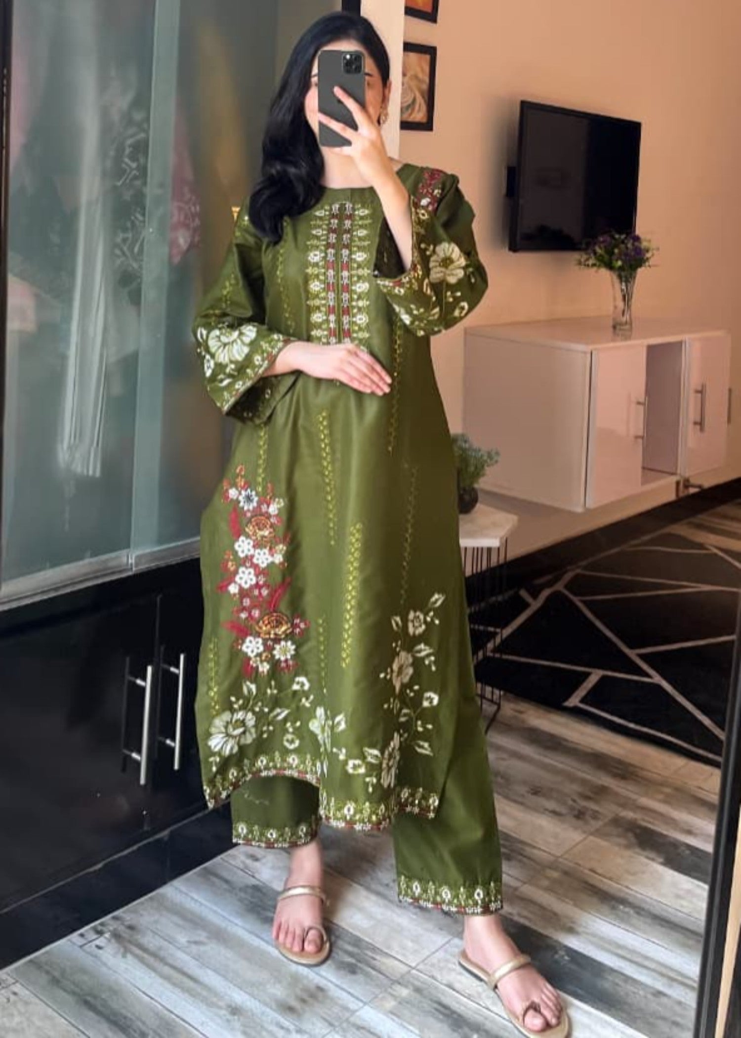 Tehzeeb Libas MEHROON BLOOM EMBROIDERED Women 2pcs