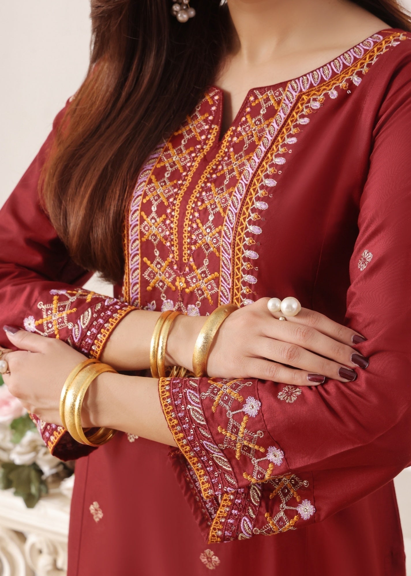 Ayra Pret Sehar Maroon Women 2pcs
