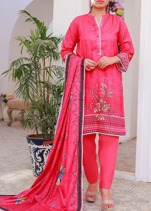 Green Red Printed lawn suit Women 3pcs