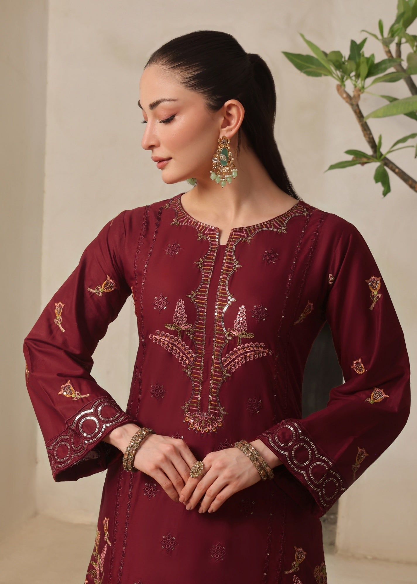 Ayra Pret Sumbul Maroon Women 2pcs
