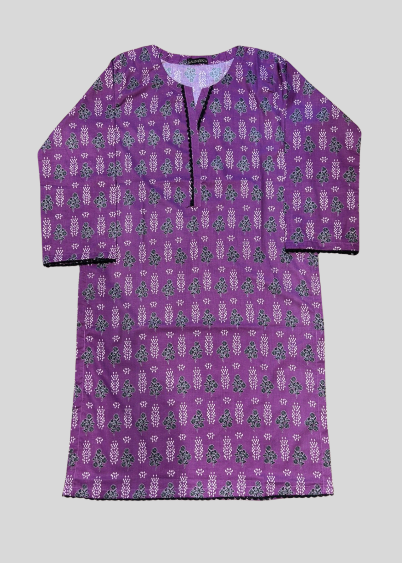 Salimas Stitched Lawn Suit – Purple Floral Spring Wear Women 2pcs