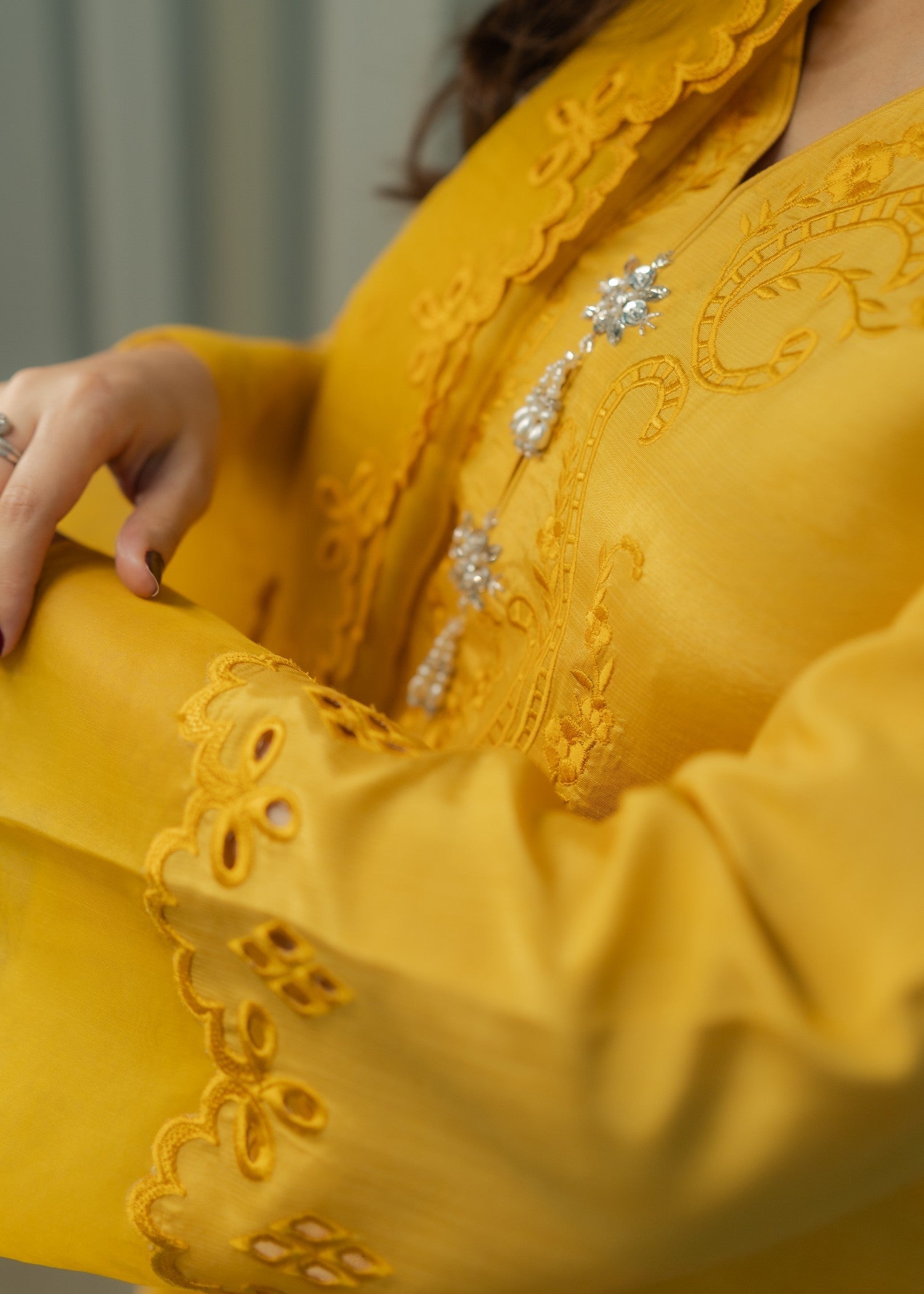 Fozia Khalid Saffron Women 3pcs