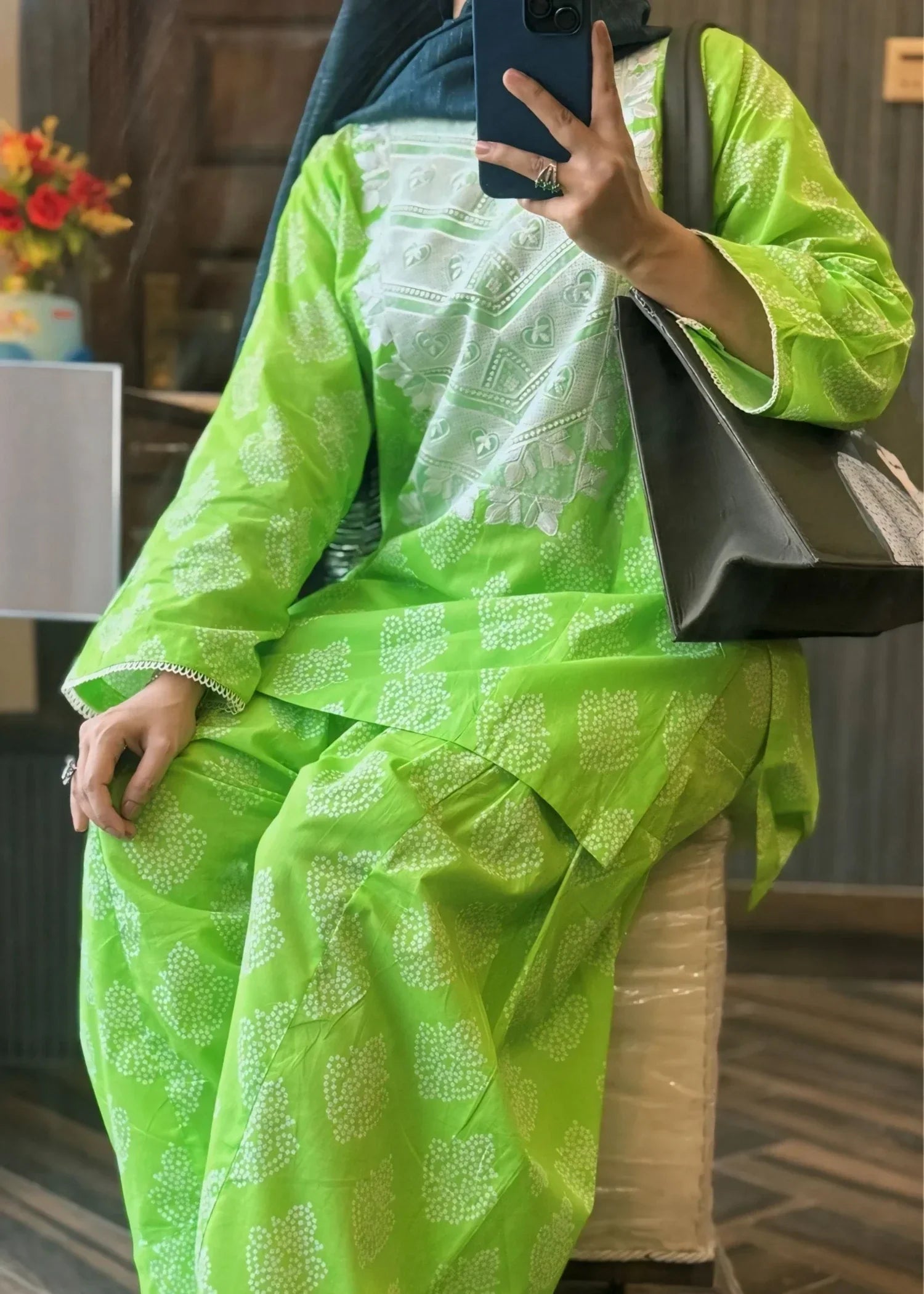 Urban Cut Cotton Embroidred Co Ord Set with Farshi Salwar Women 2pcs