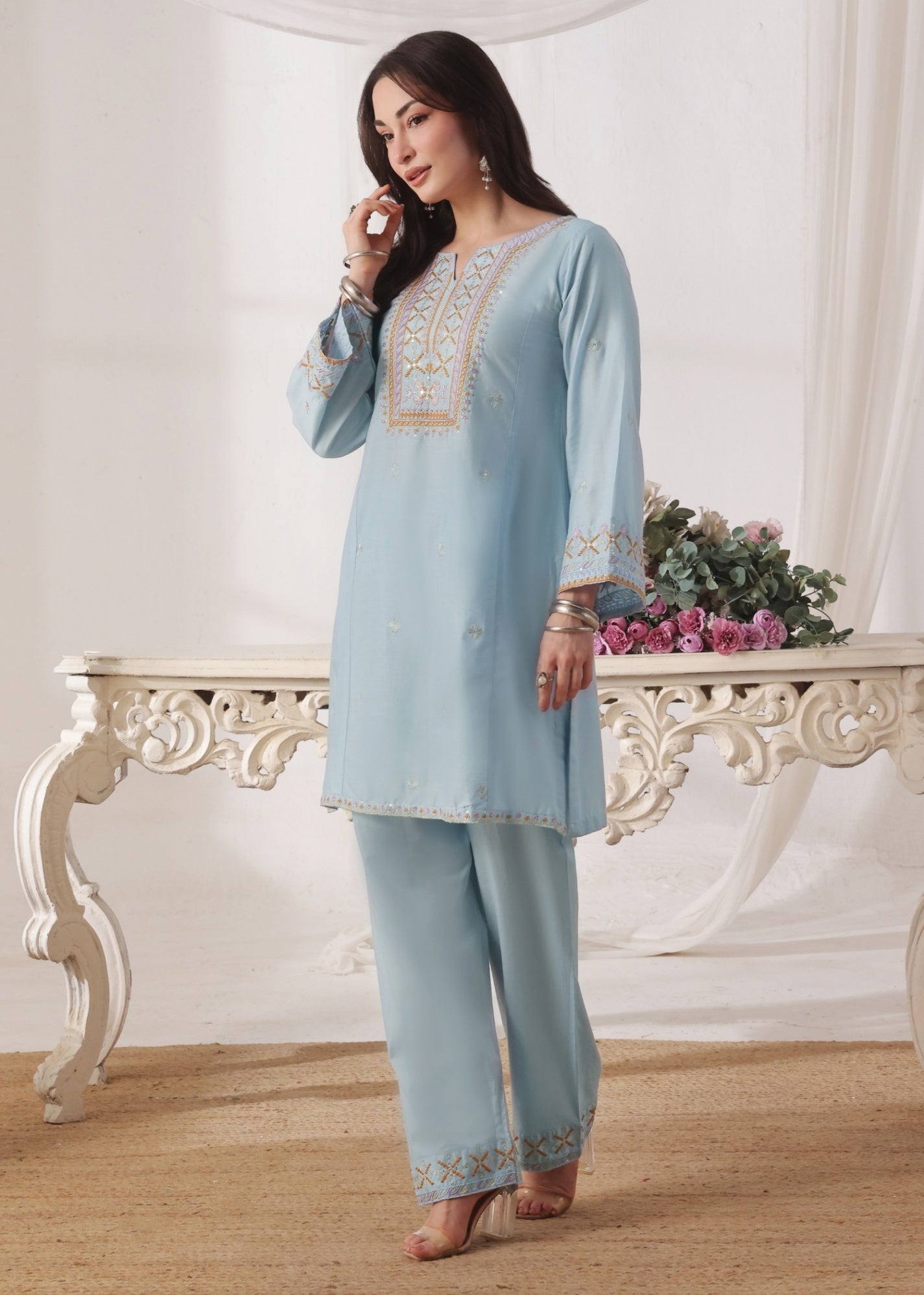 Ayra Pret Sehar ice Blue Women 2pcs