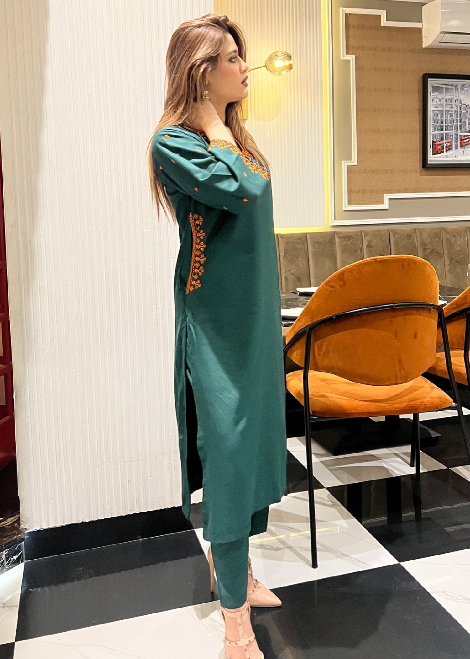 Tehzeeb Libas AFREEN EMBROIDERED STITCHED Women 2pcs