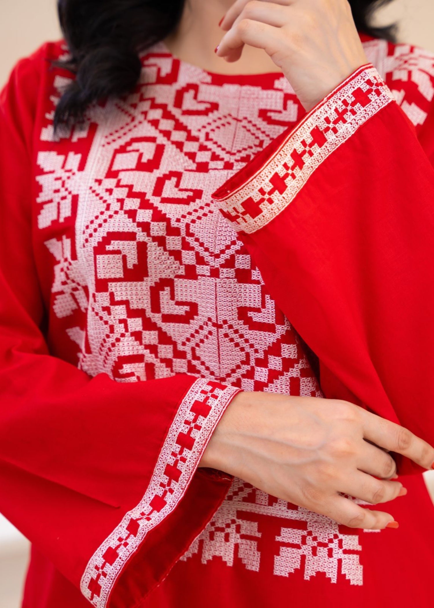 Zeenat & Zoha Fire Red Women 3pcs