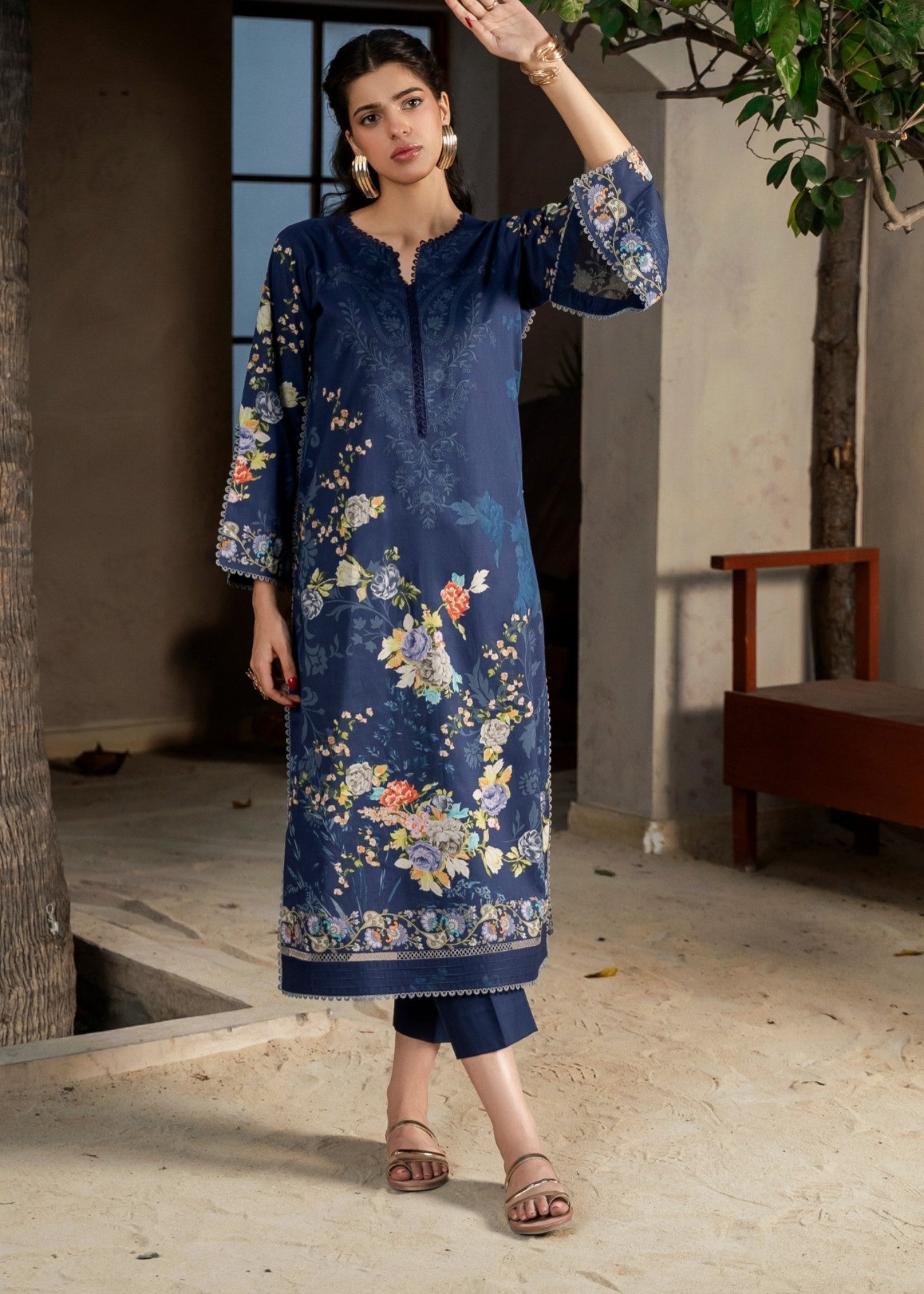 FIRDOUS Stitched Printed Lawn D142 Blueberry Women 3pcs