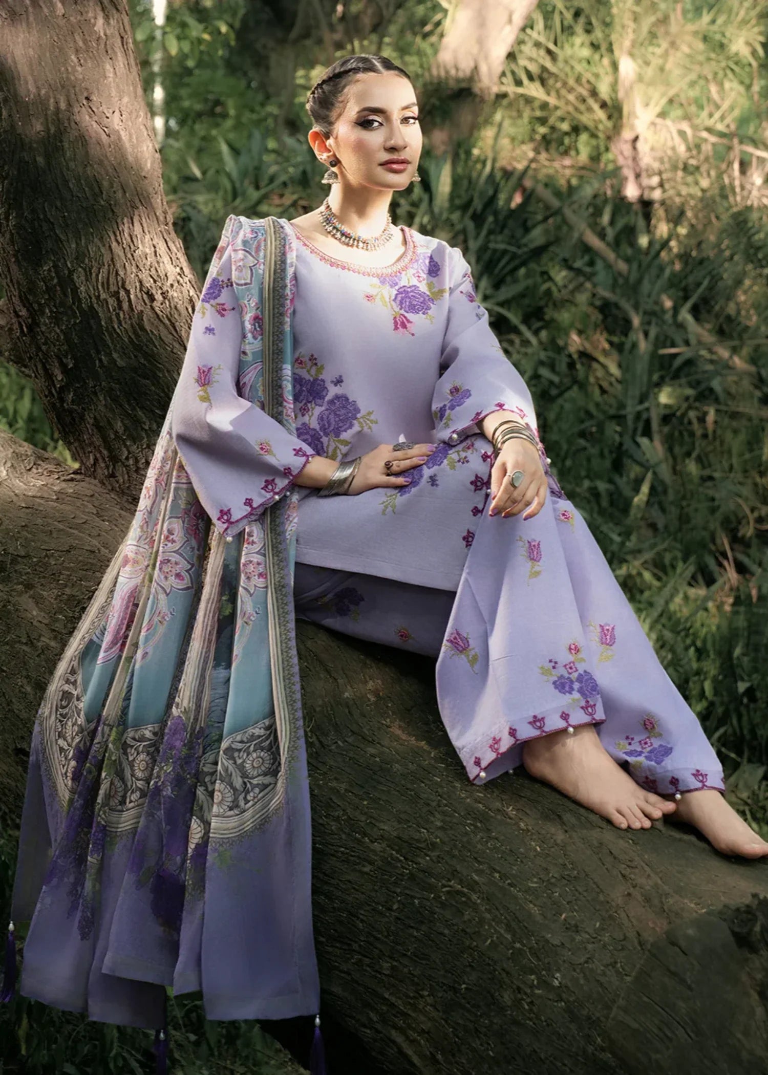 Hemstitch Lavender Women 3pcs